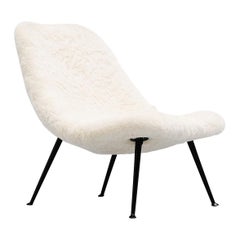 Vintage Theo Ruth 122 Lounge Chair Alpaca Wool Artifort, 1956