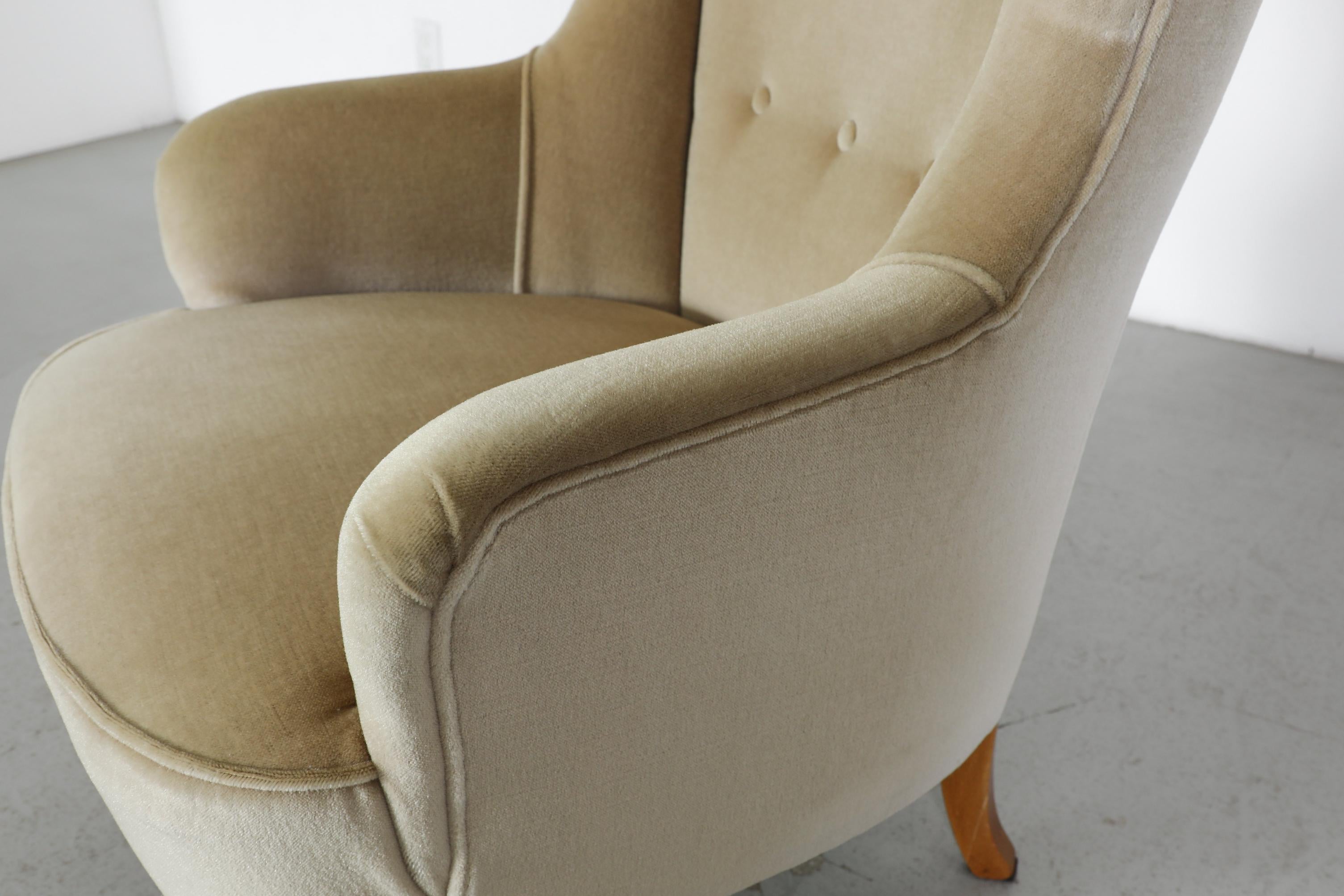 Silla de salón Theo Ruth de mohair beige para Artifort, mediados del siglo XX holandés en venta 7