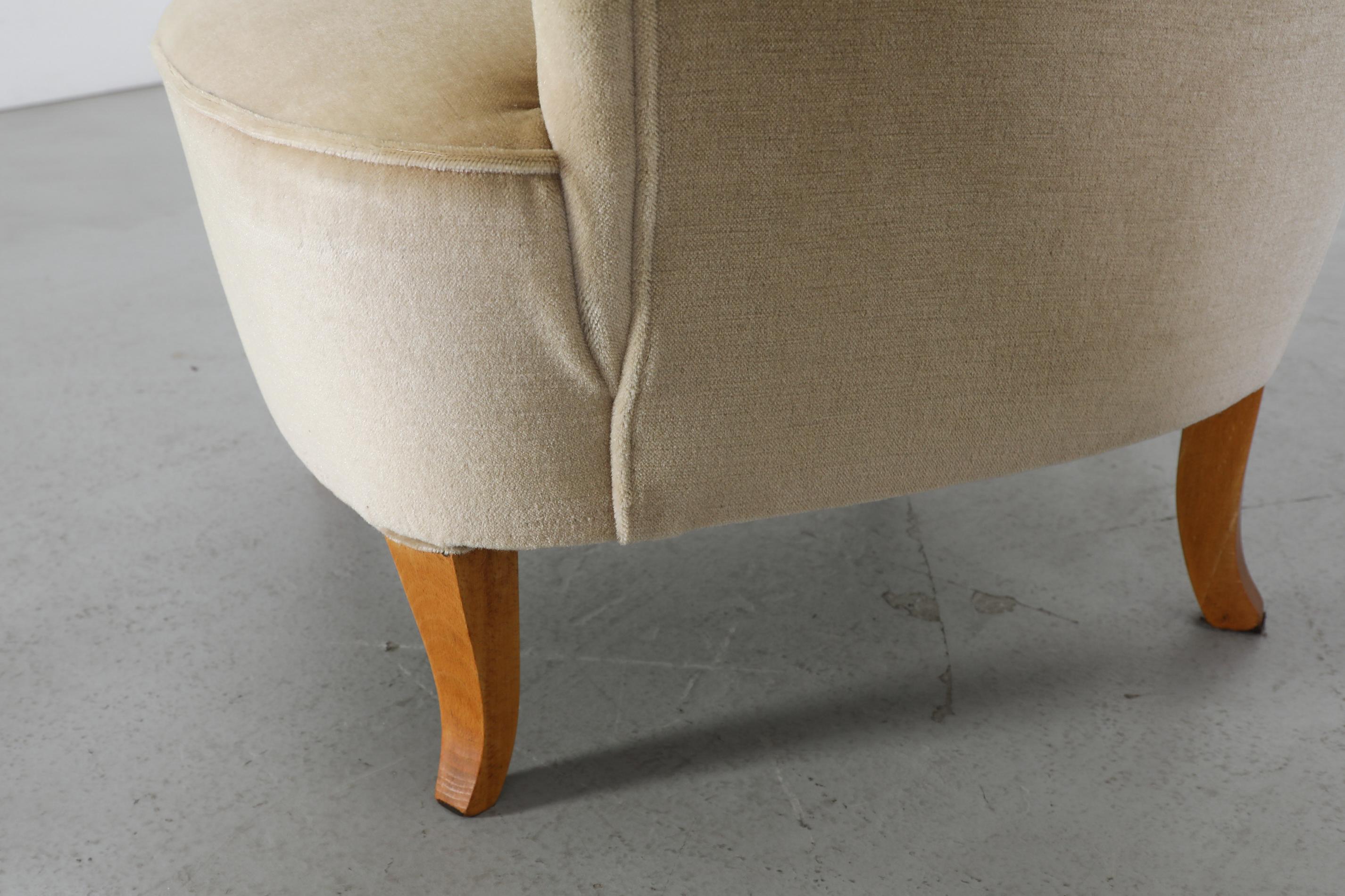 Silla de salón Theo Ruth de mohair beige para Artifort, mediados del siglo XX holandés en venta 8