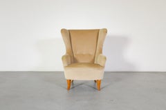 Theo Ruth Beige Mohair Lounge Chair for Artifort, Dutch Mid-Century