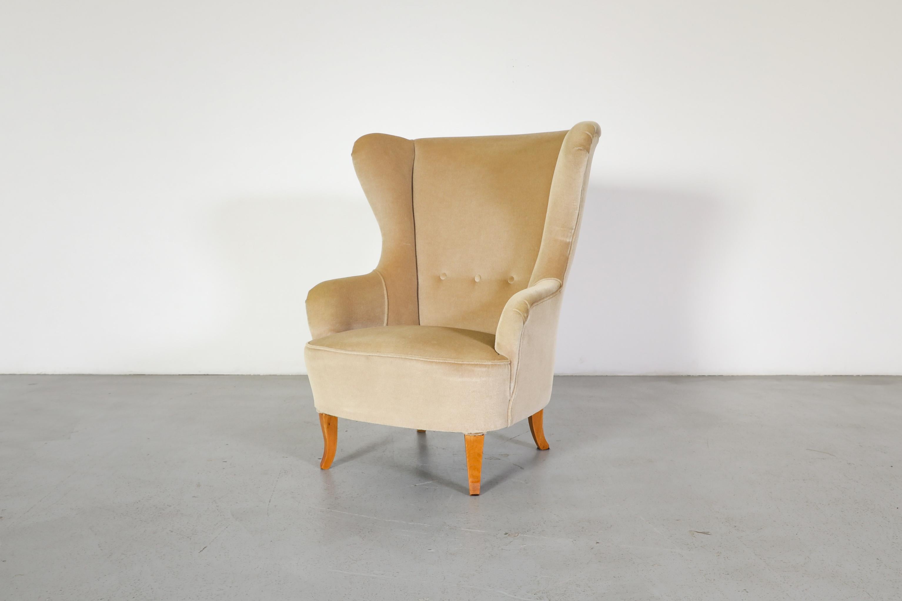 Silla de salón Theo Ruth de mohair beige para Artifort, mediados del siglo XX holandés en venta 14