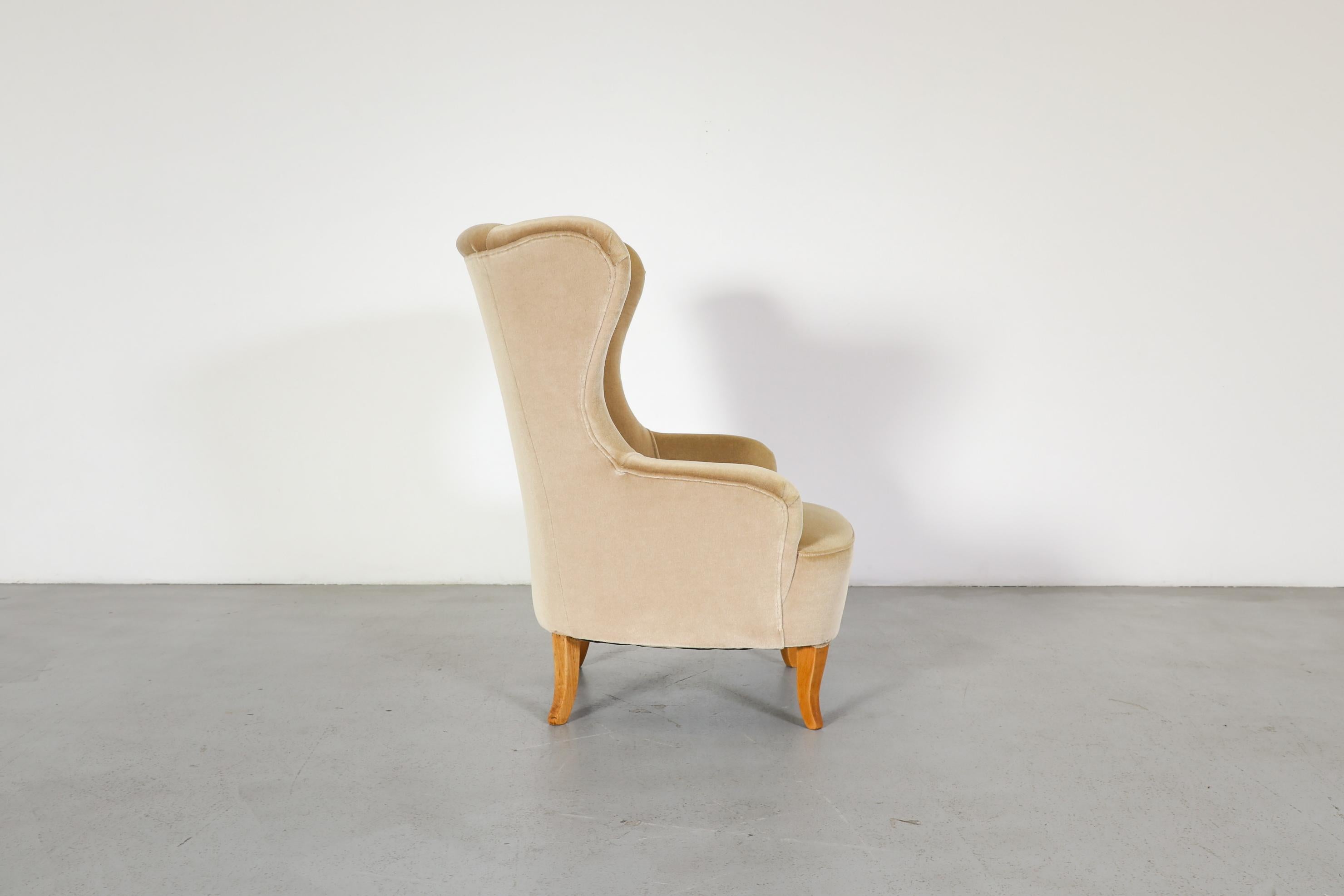 Silla de salón Theo Ruth de mohair beige para Artifort, mediados del siglo XX holandés en venta 2