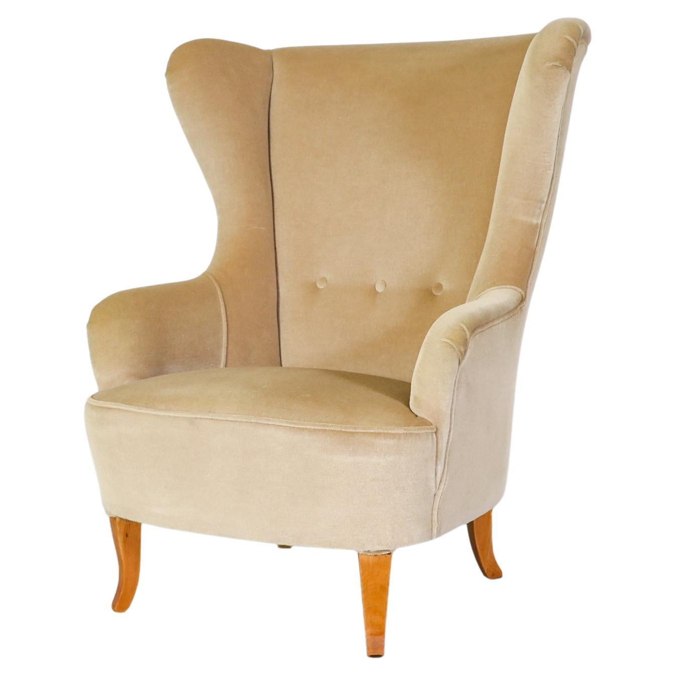 Chaise longue en mohair beige Theo Ruth pour Artifort, milieu du siècle dernier, Pays-Bas