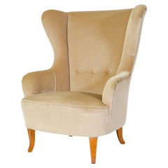 Chaise longue en mohair beige Theo Ruth pour Artifort, milieu du siècle dernier, Pays-Bas