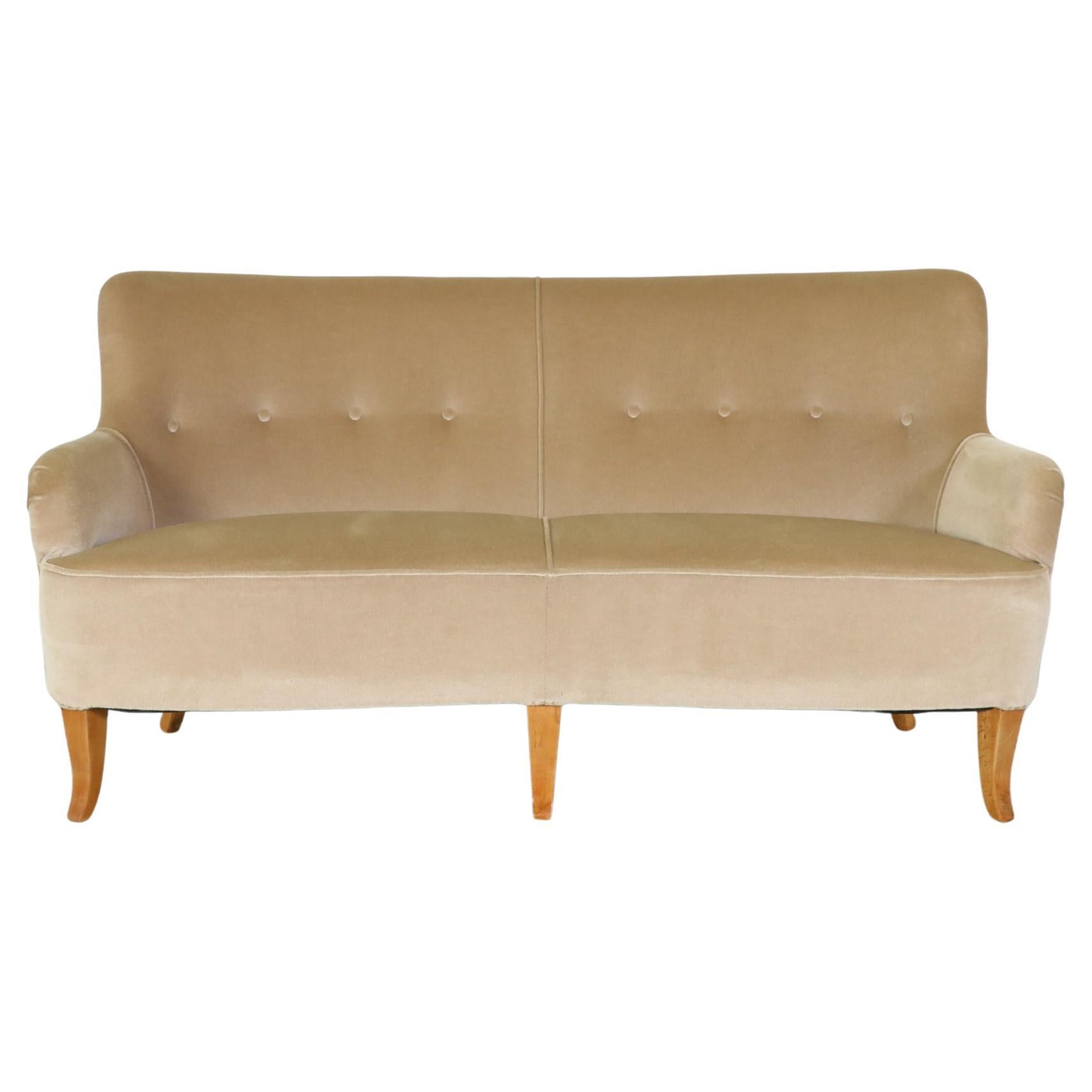 Theo Ruth Canapé en mohair beige pour Artifort en vente