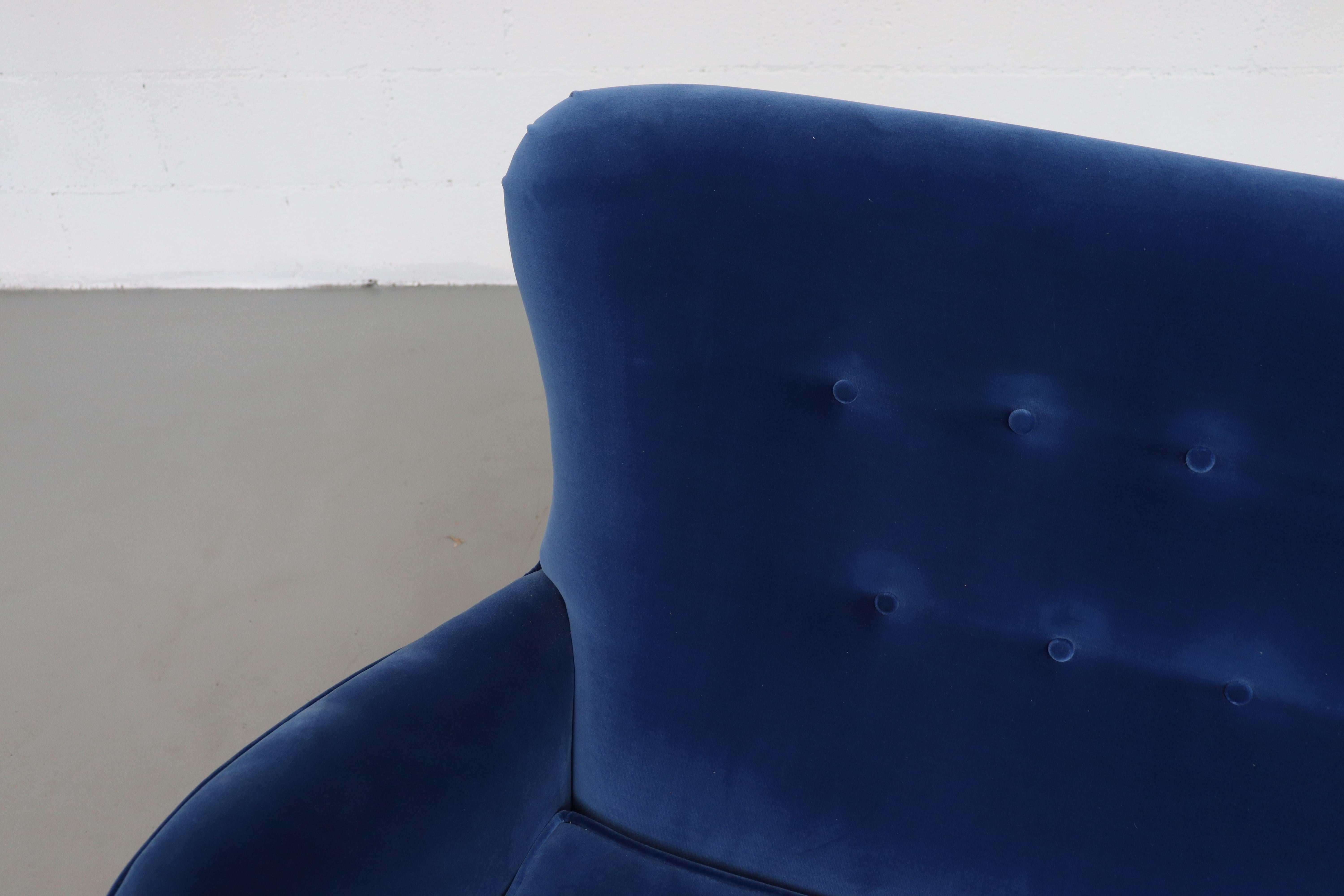 Mid-20th Century Theo Ruth Cobalt Blue Sofa by Artifort