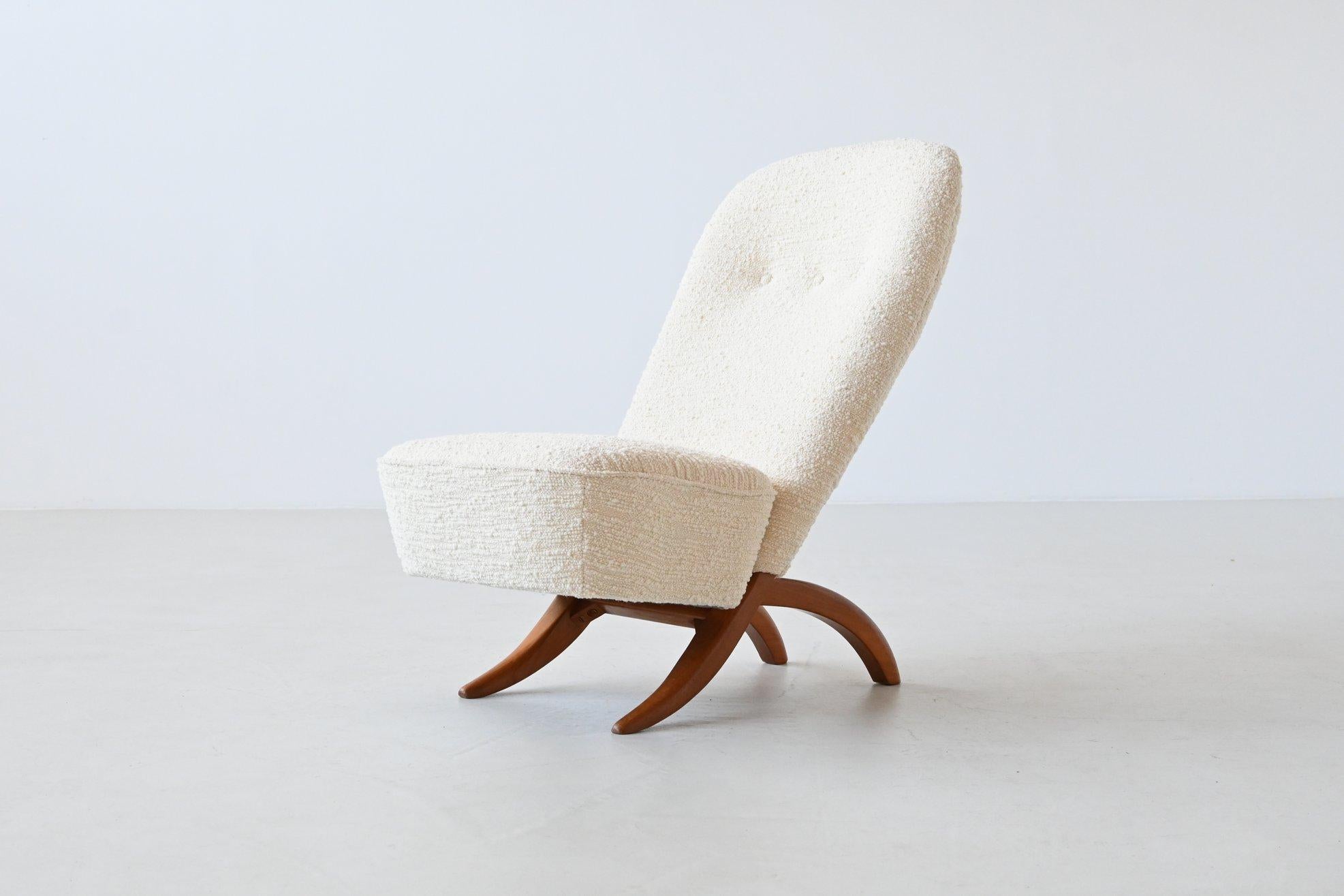 Mid-Century Modern Theo Ruth Congo lounge chair in bouclé Artifort The Netherlands 1957