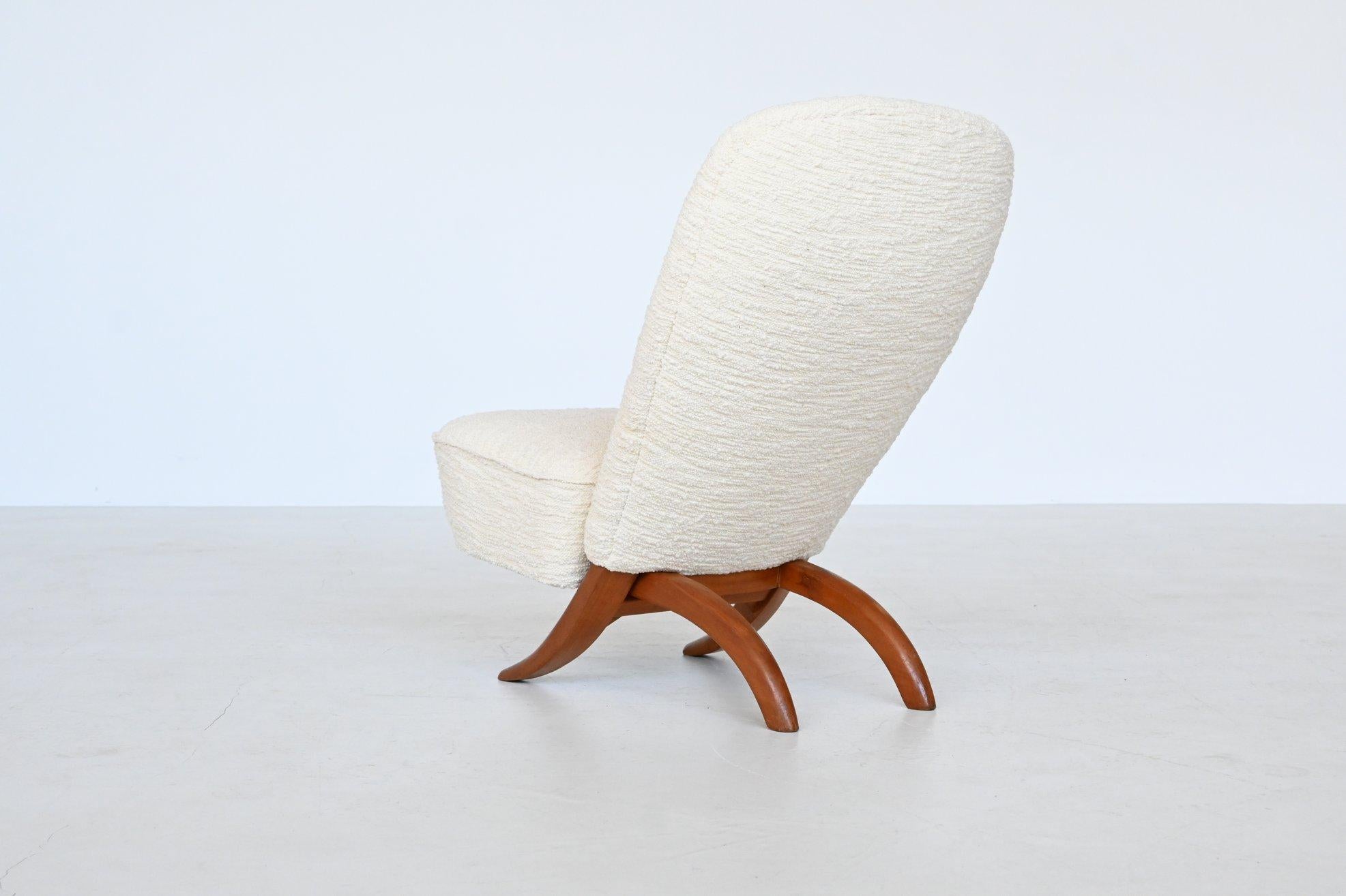 Mid-20th Century Theo Ruth Congo lounge chair in bouclé Artifort The Netherlands 1957