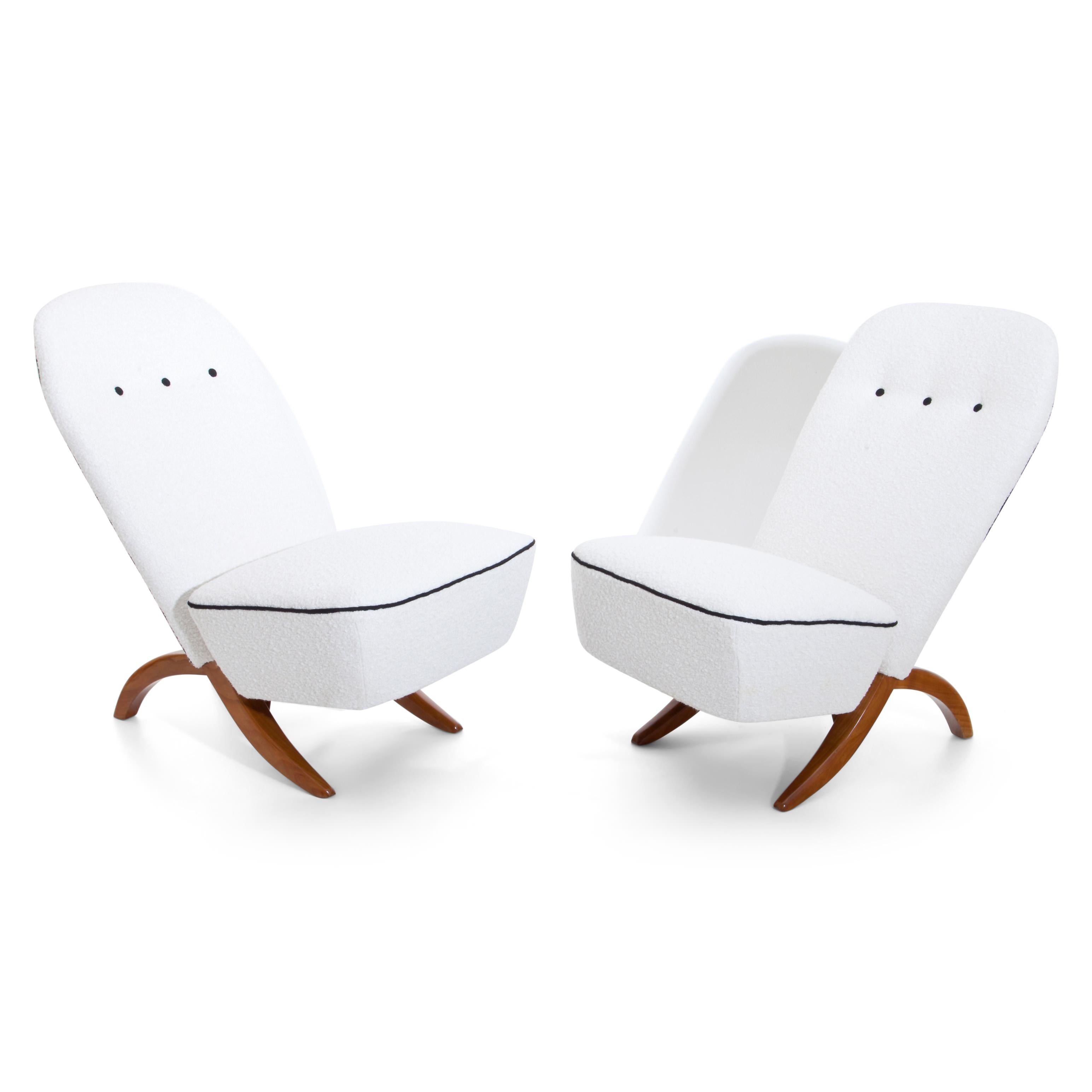 Mid-Century Modern Theo Ruth Congo Lounge Chairs, Netherlands, Mid-20th Century