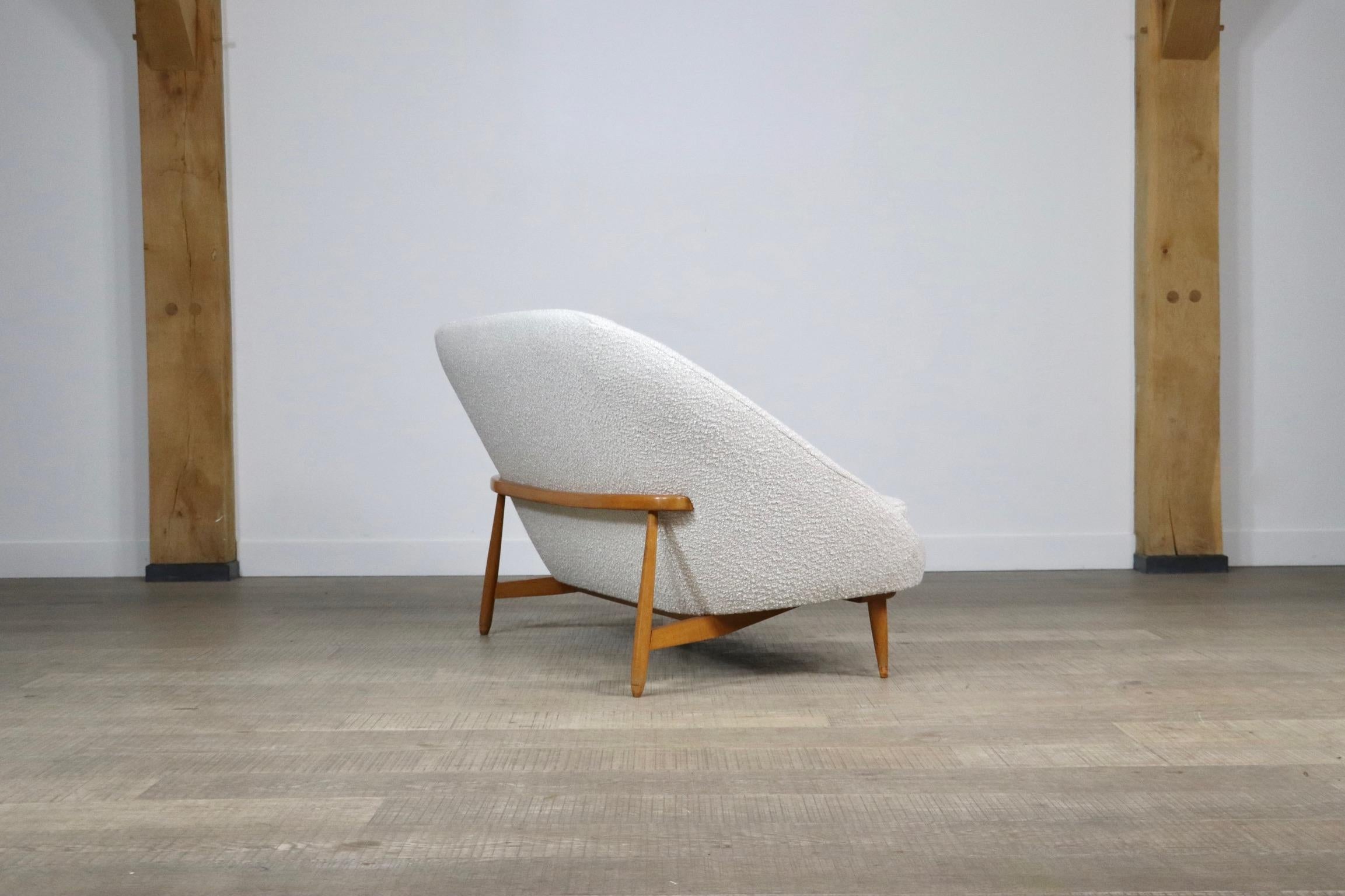 Theo Ruth for Artifort 115 Sofa in Bouclé and Oak, 1950s 6