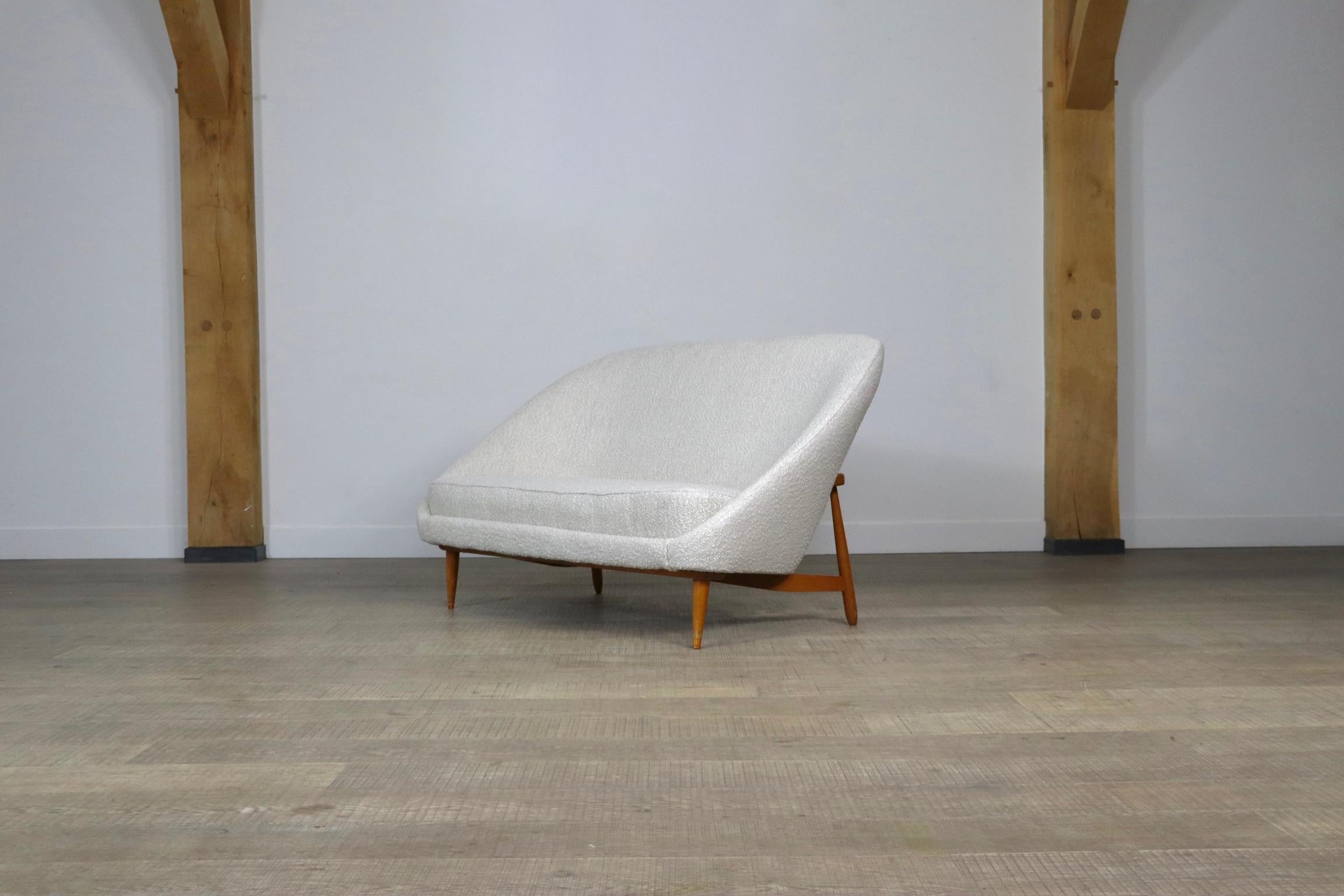Theo Ruth for Artifort 115 Sofa in Bouclé and Oak, 1950s 11