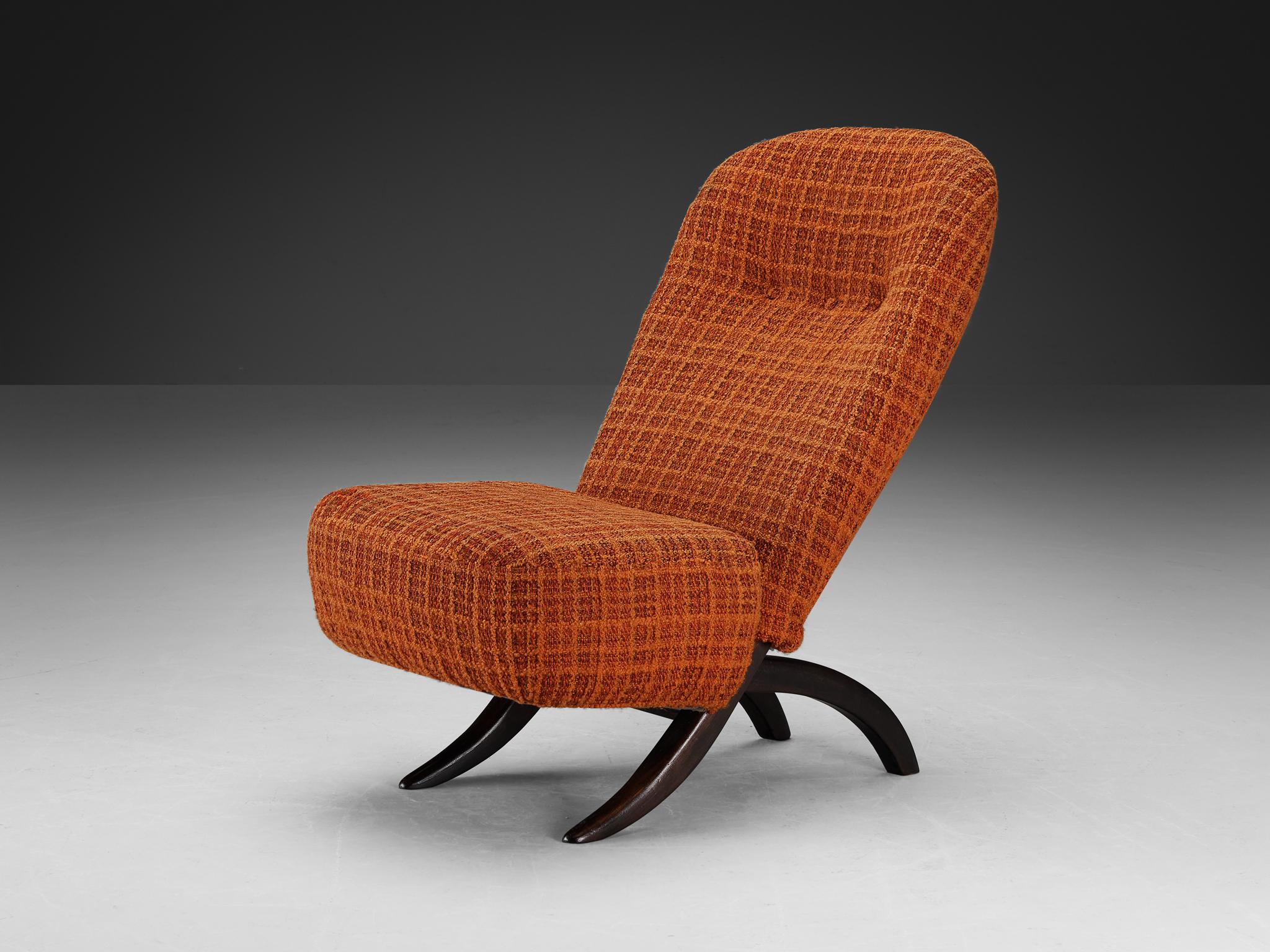 Theo Ruth for Artifort, ‘Congo’ lounge chair, stained ash, fabric, The Netherlands, 1952

Known as an iconic creation of the Artifort's production line, the Congo easy chair embraces a distinctive design characterized by graceful lines and whimsical