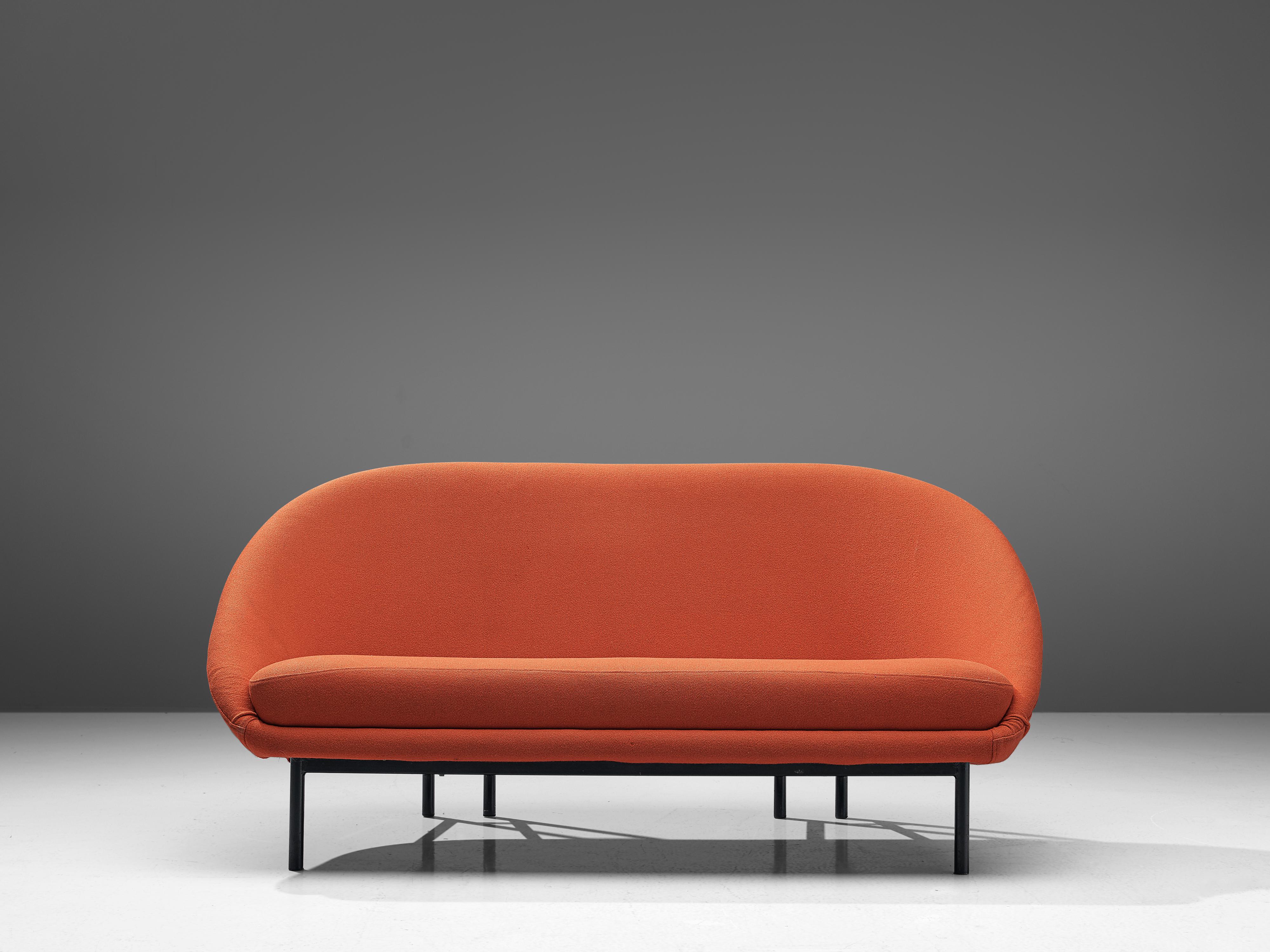 Dutch Theo Ruth for Artifort Sofa in Orange Red Upholstery  For Sale