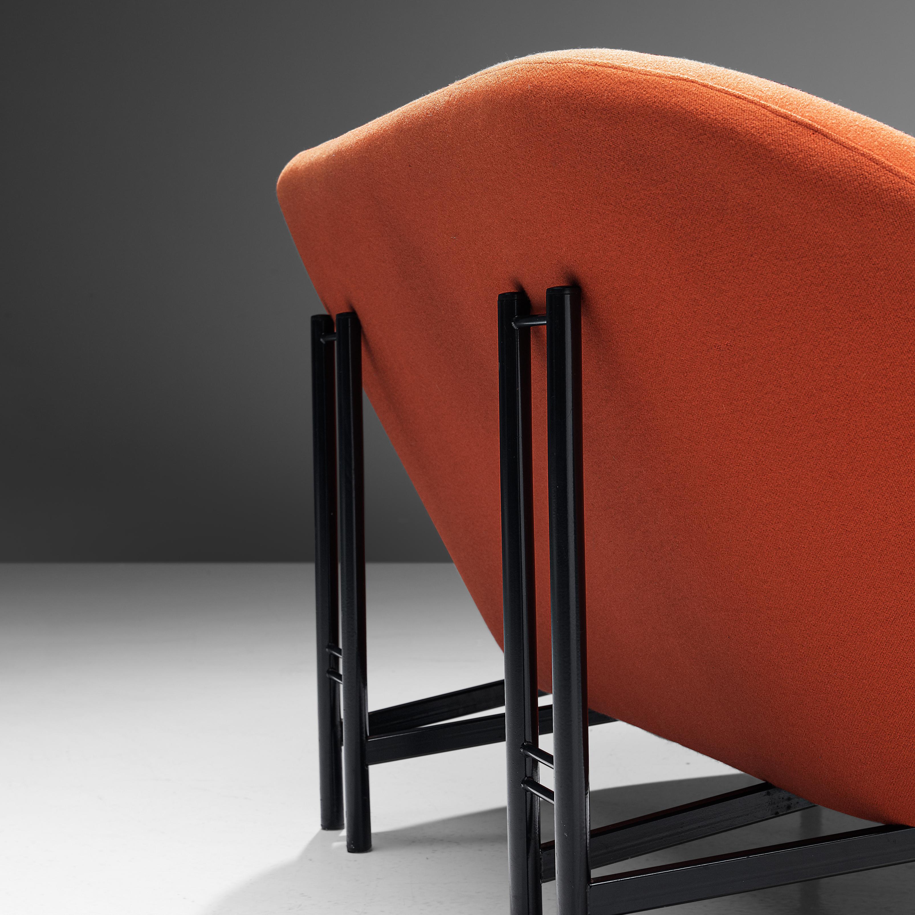Theo Ruth für Artifort Sofa mit orange-roter Polsterung  (Stoff) im Angebot