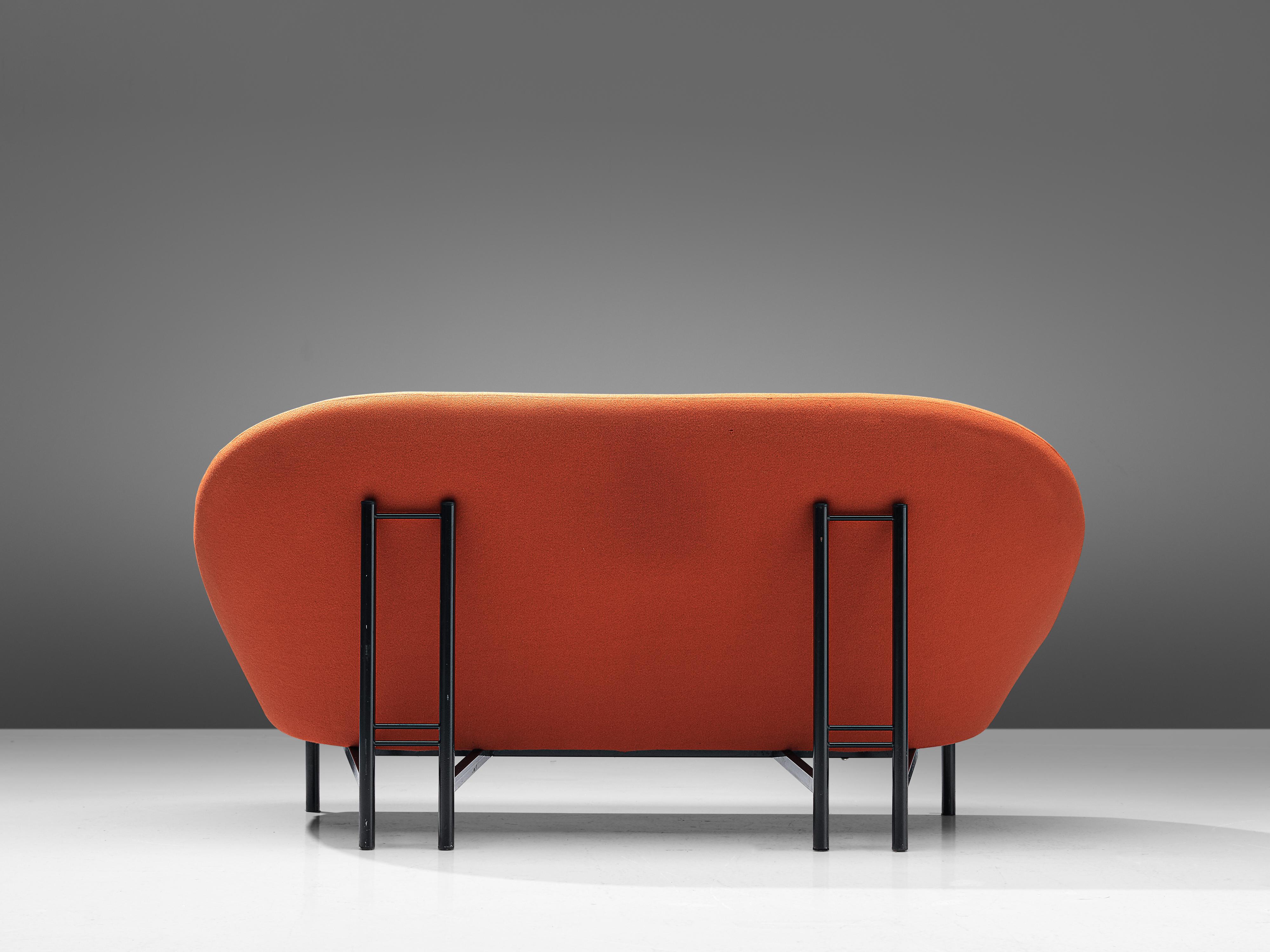 Theo Ruth for Artifort Sofa in Orange Red Upholstery  For Sale 1
