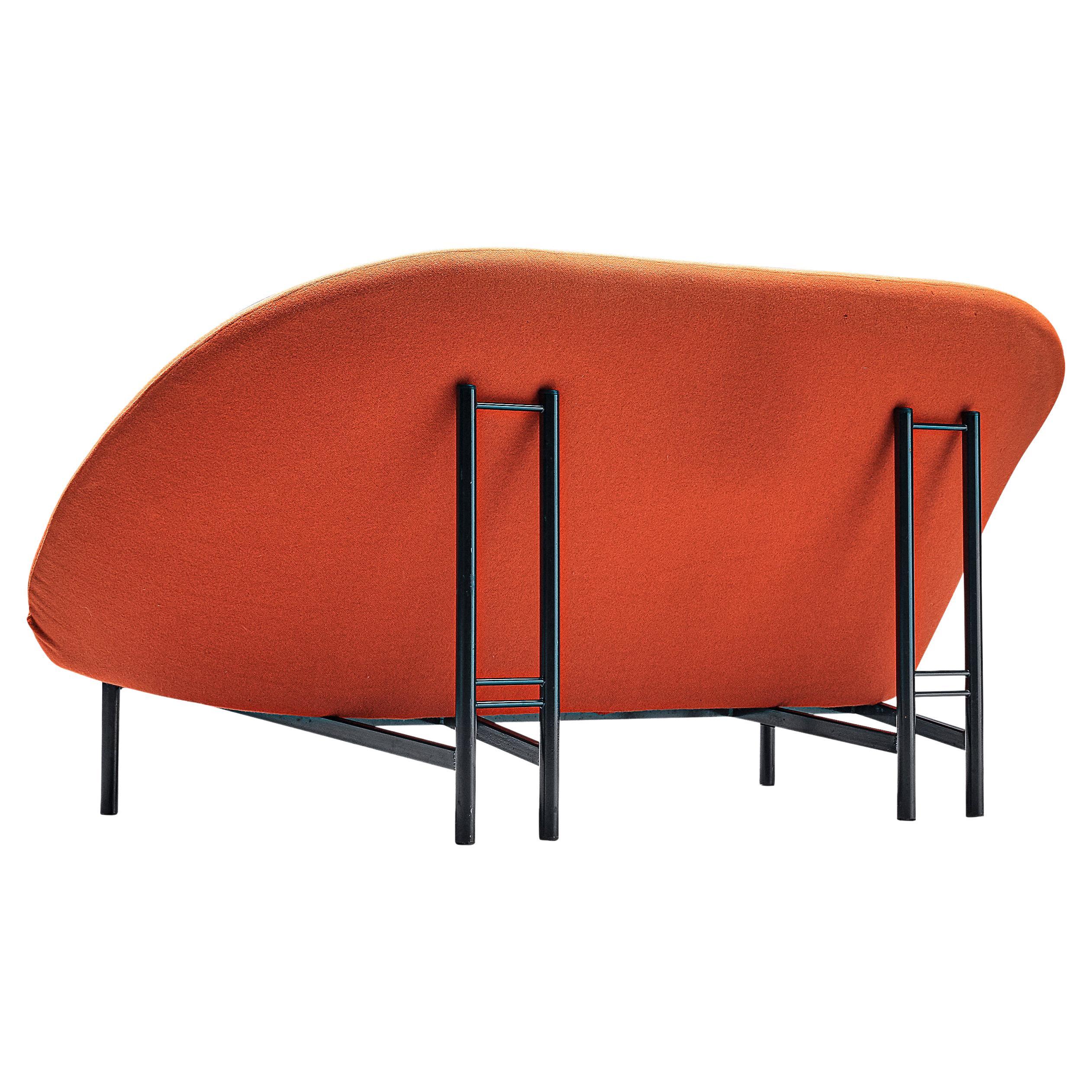 Theo Ruth pour Artifort canapé en tissu rouge orange 
