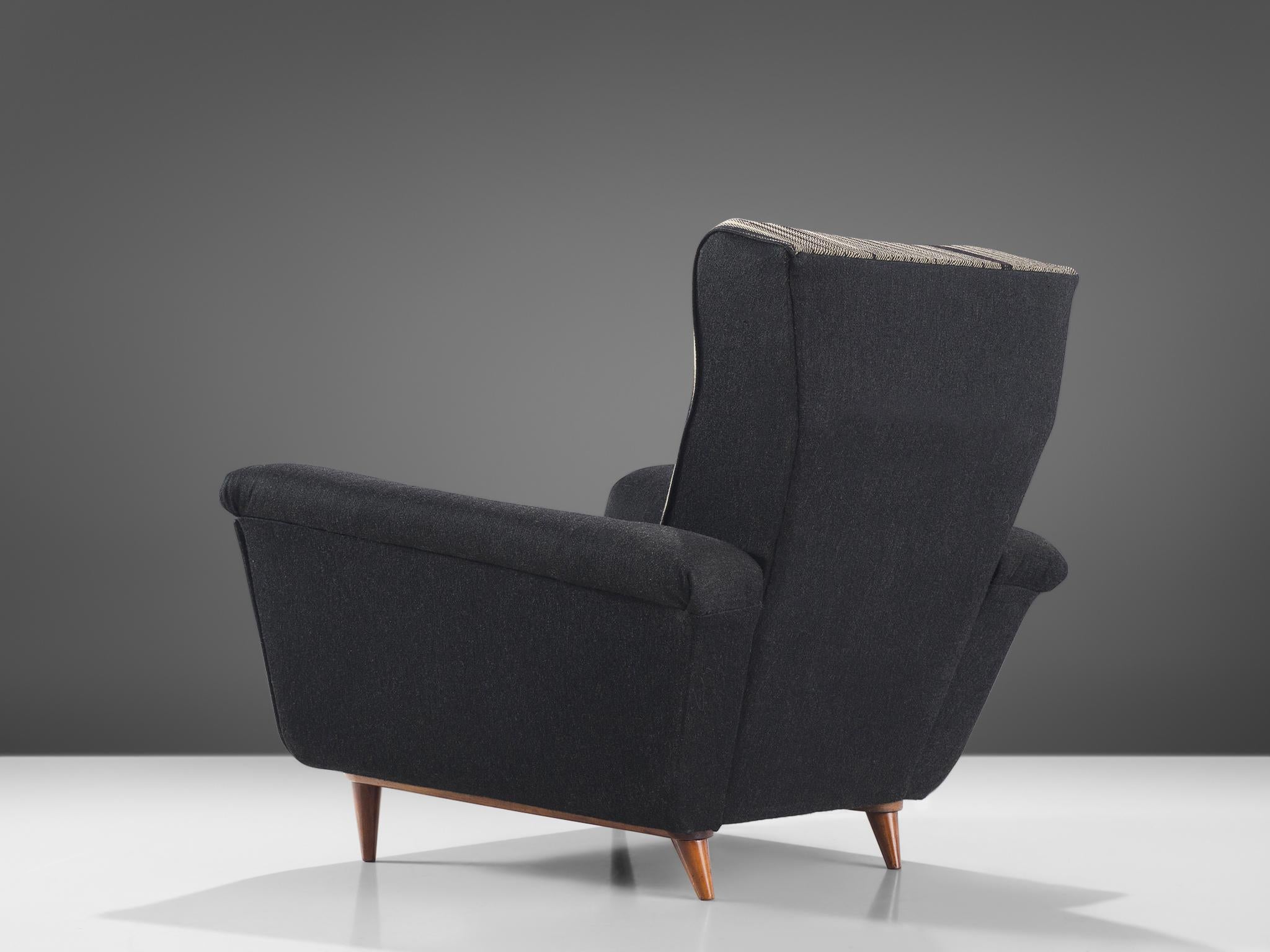 Theo Ruth pour Artifort paire de chaises longues en tapisserie rayée d'origine  en vente 1