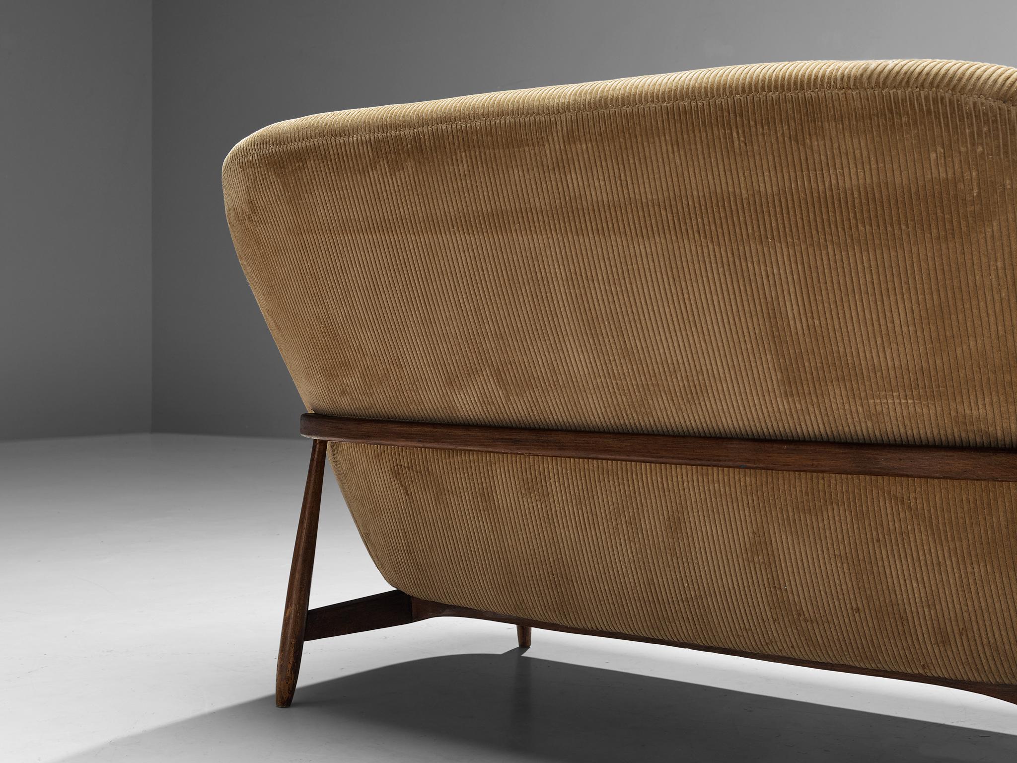 Late 20th Century Theo Ruth for Artifort Sofa in Beige Corduroy Upholstery  For Sale