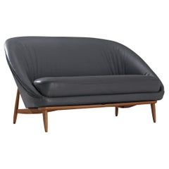Theo Ruth for Artifort Sofa in Dark Grey Leather