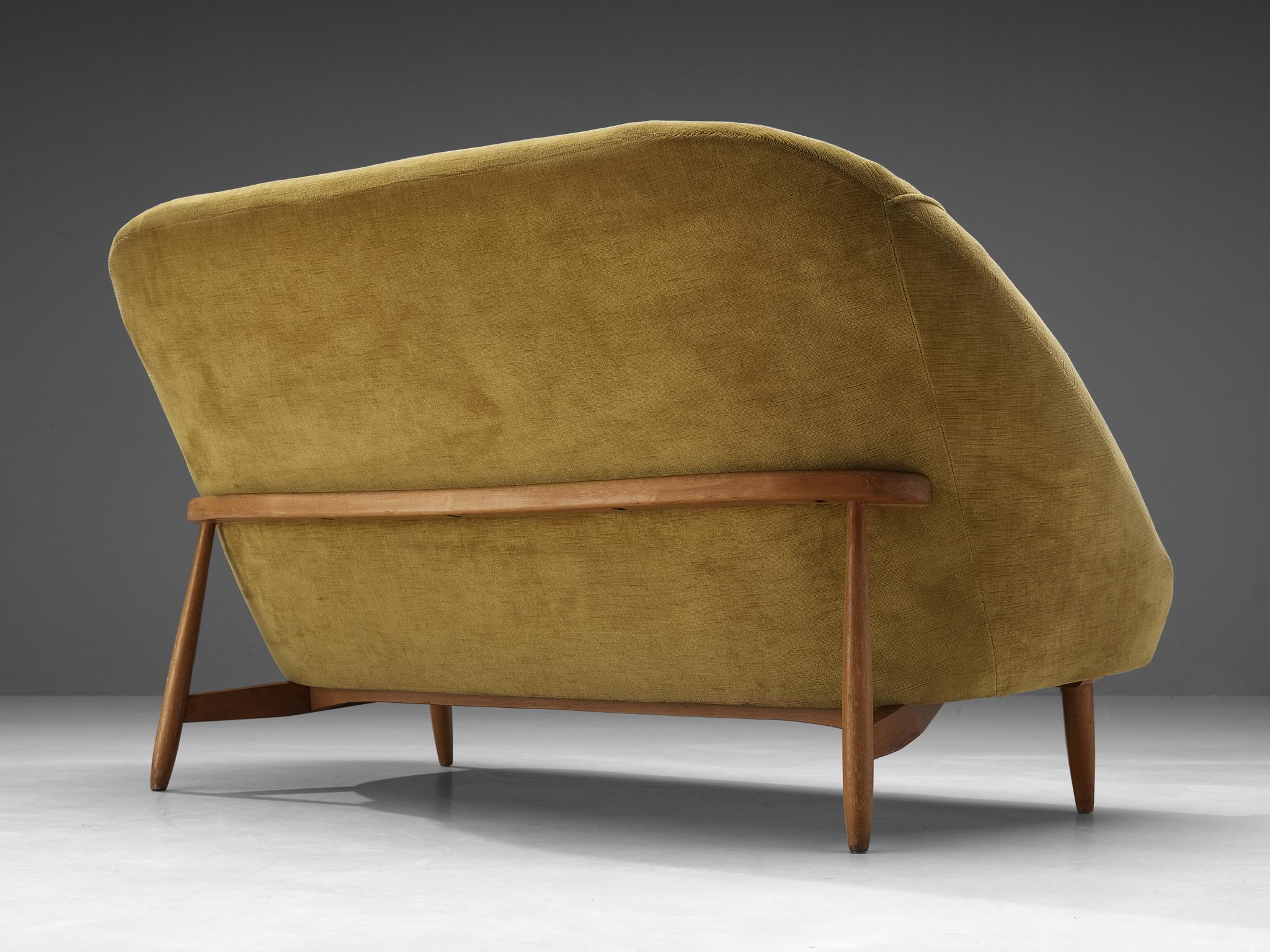 Mid-Century Modern Theo Ruth for Artifort Sofas Model '115' in Yellow Velvet Upholstery  For Sale