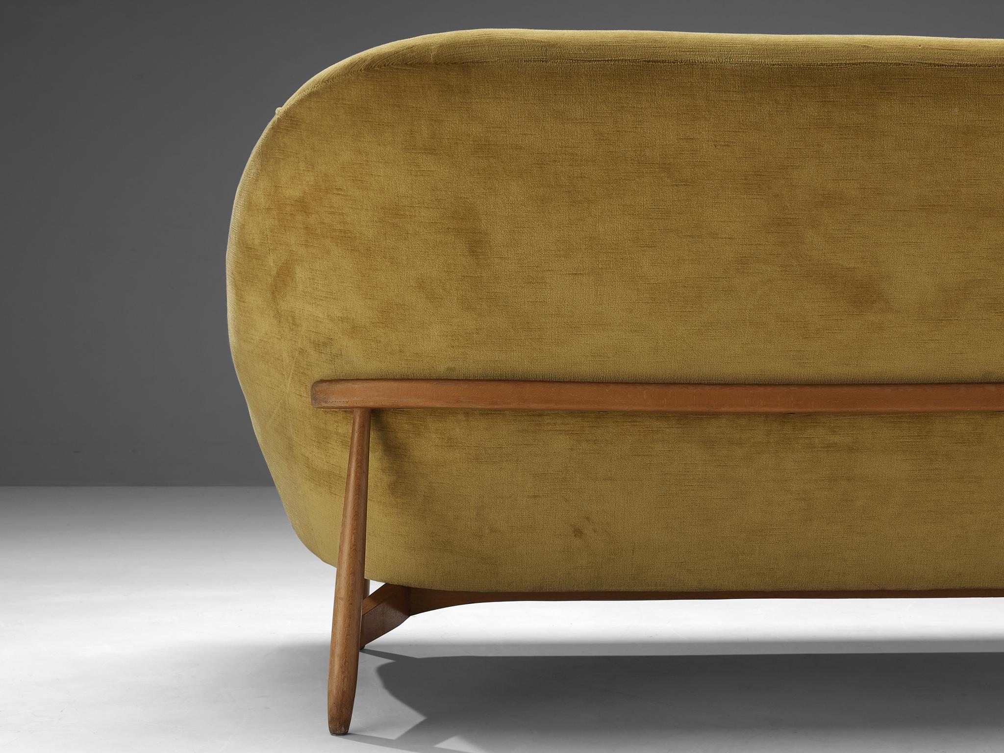 20th Century Theo Ruth for Artifort Sofas Model '115' in Yellow Velvet Upholstery  For Sale