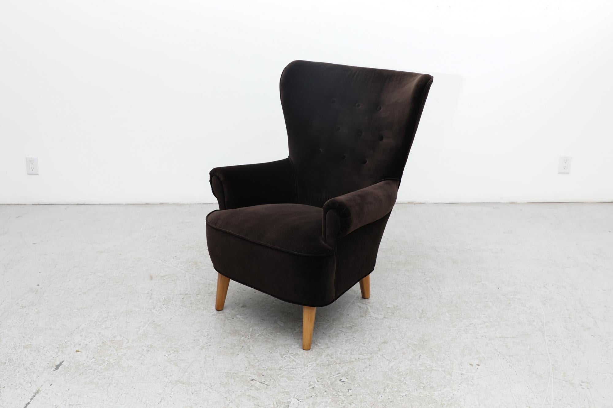 Dutch Theo Ruth High Back Lounge Chair with New Upholstery