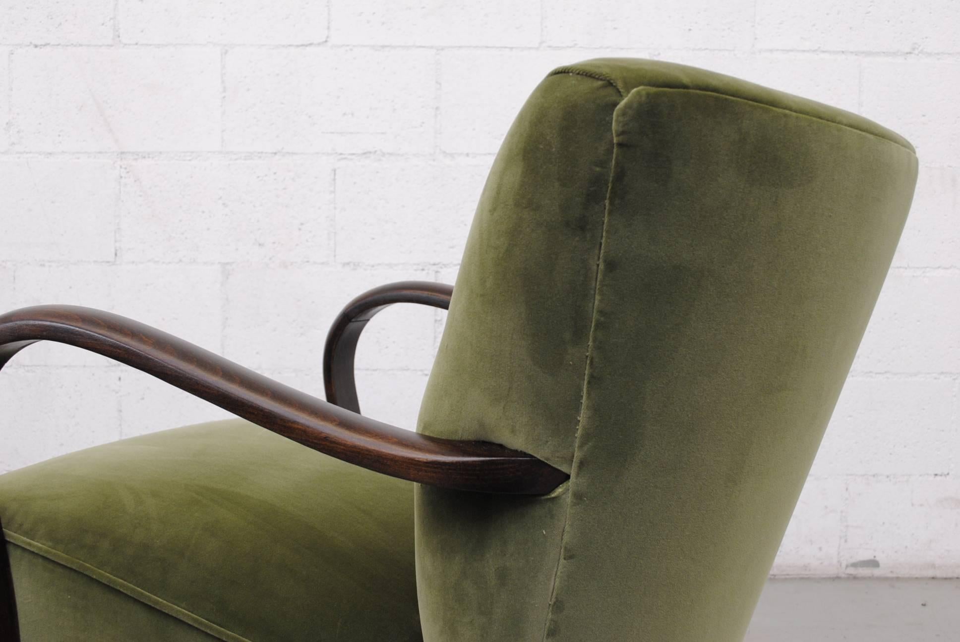 Theo Ruth Inspired Olive Velvet Lounge Chair 3