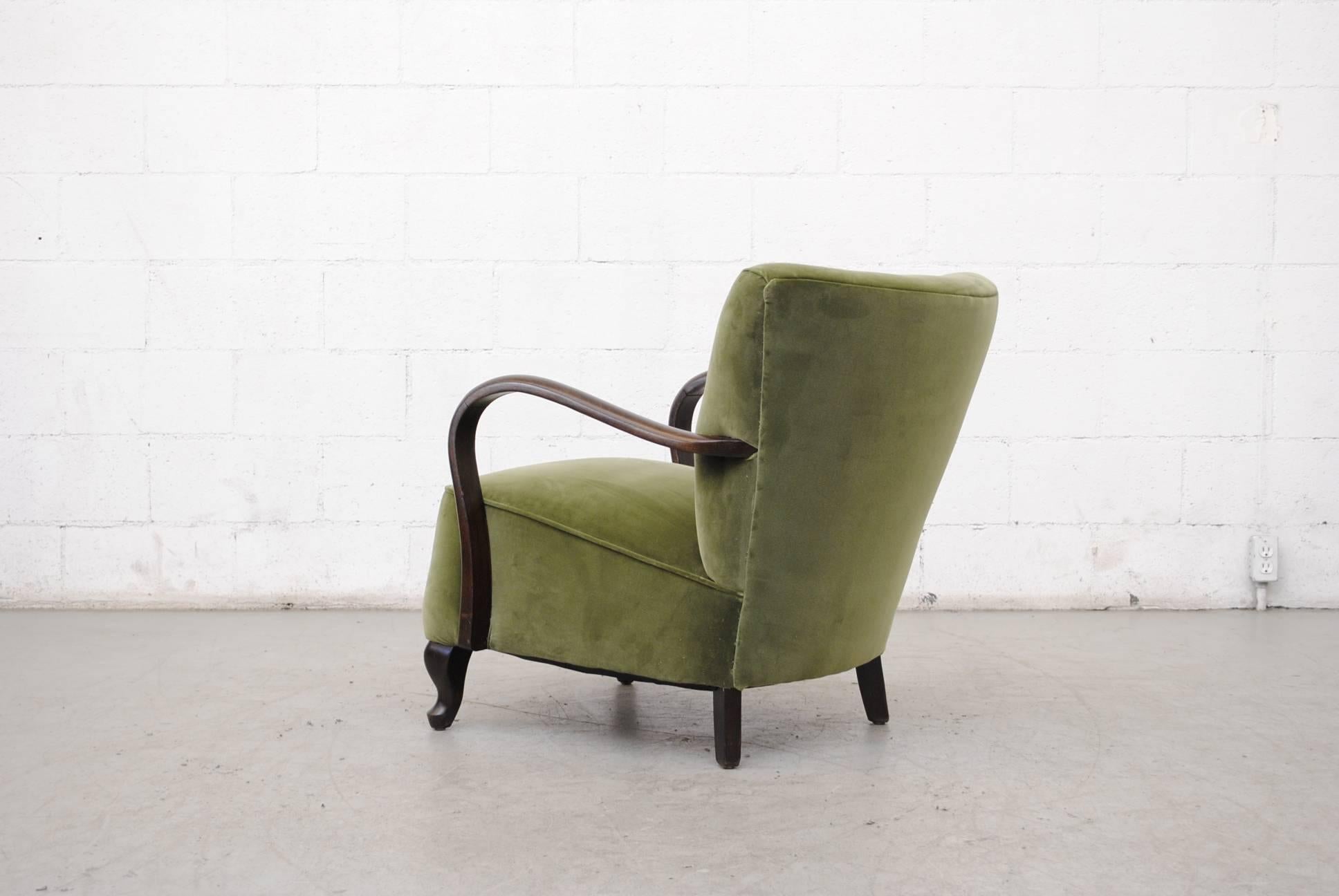 olive velvet chair