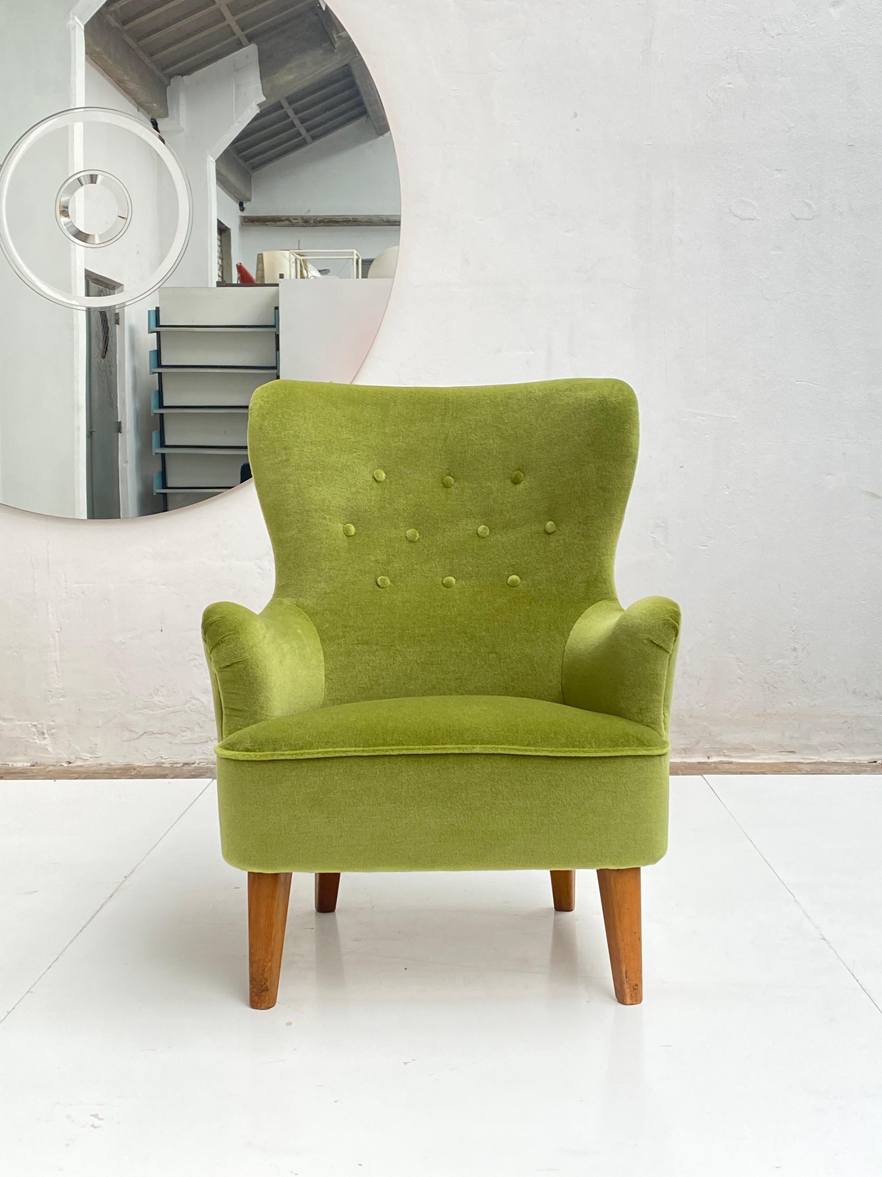 Theo Ruth Lounge Chair Artifort 1950's NEW Mohair Velvet Wool Fabric 1