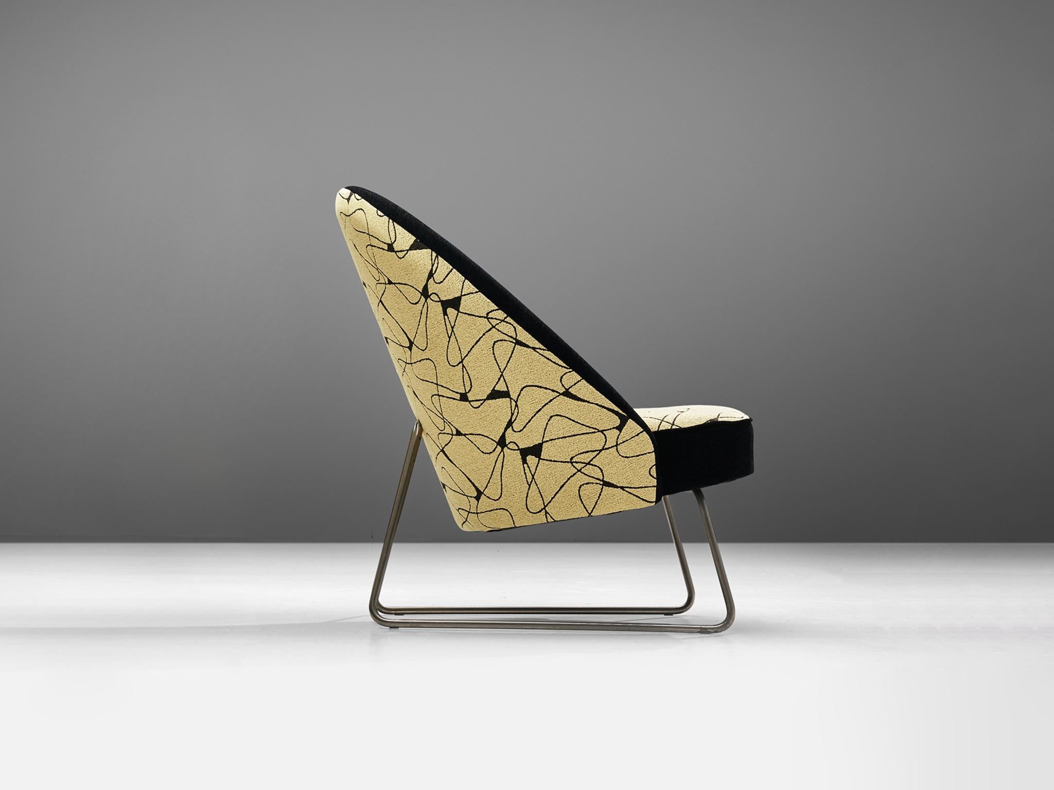 Silla de salón Theo Ruth en tela estampada en Bueno estado para la venta en Waalwijk, NL