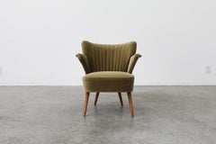 Theo Ruth Olive Velvet Lounge Chair
