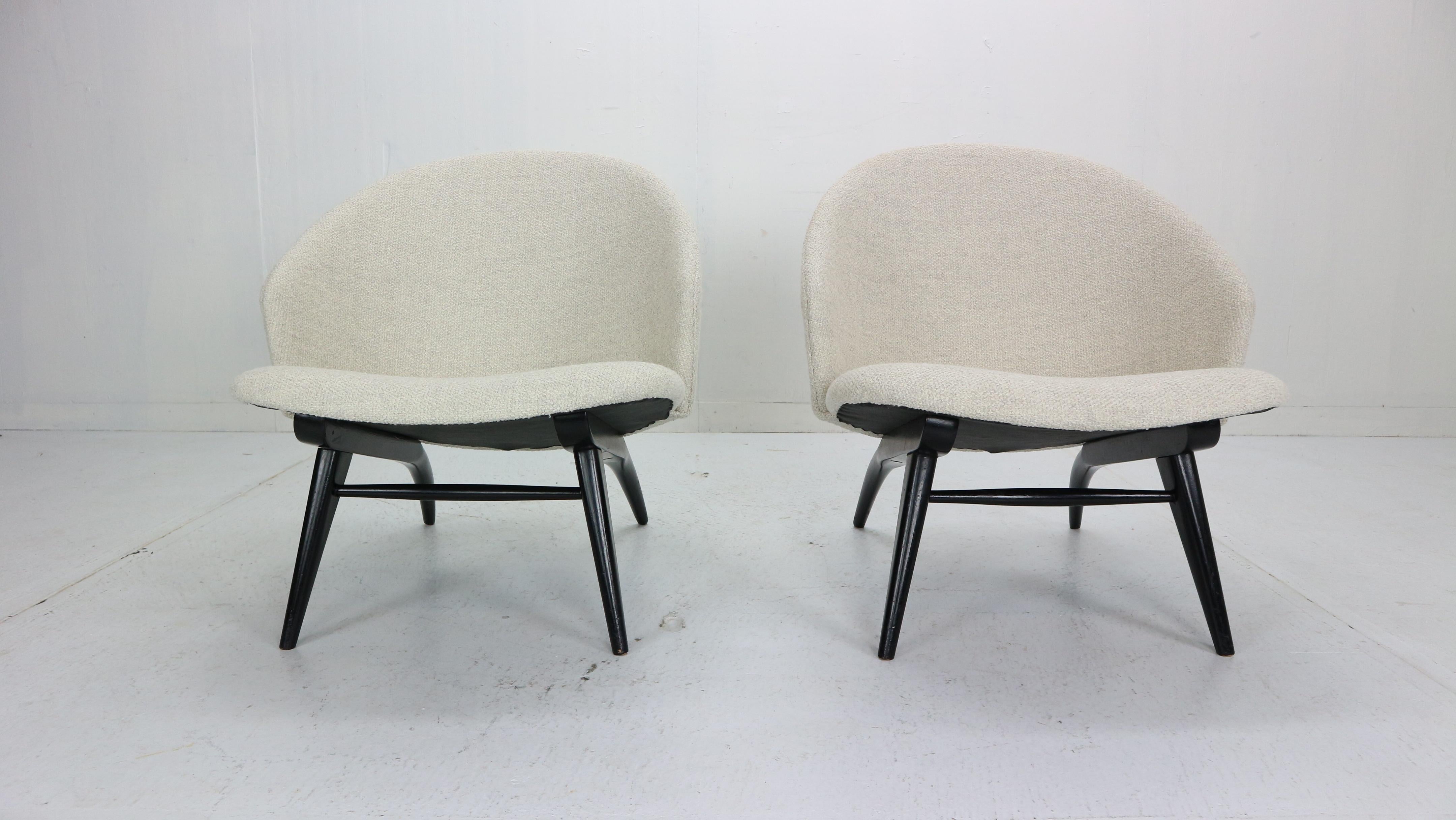 Mid-Century Modern Theo Ruth Set of Two Lounge Chairs for Artifort, 1950s
