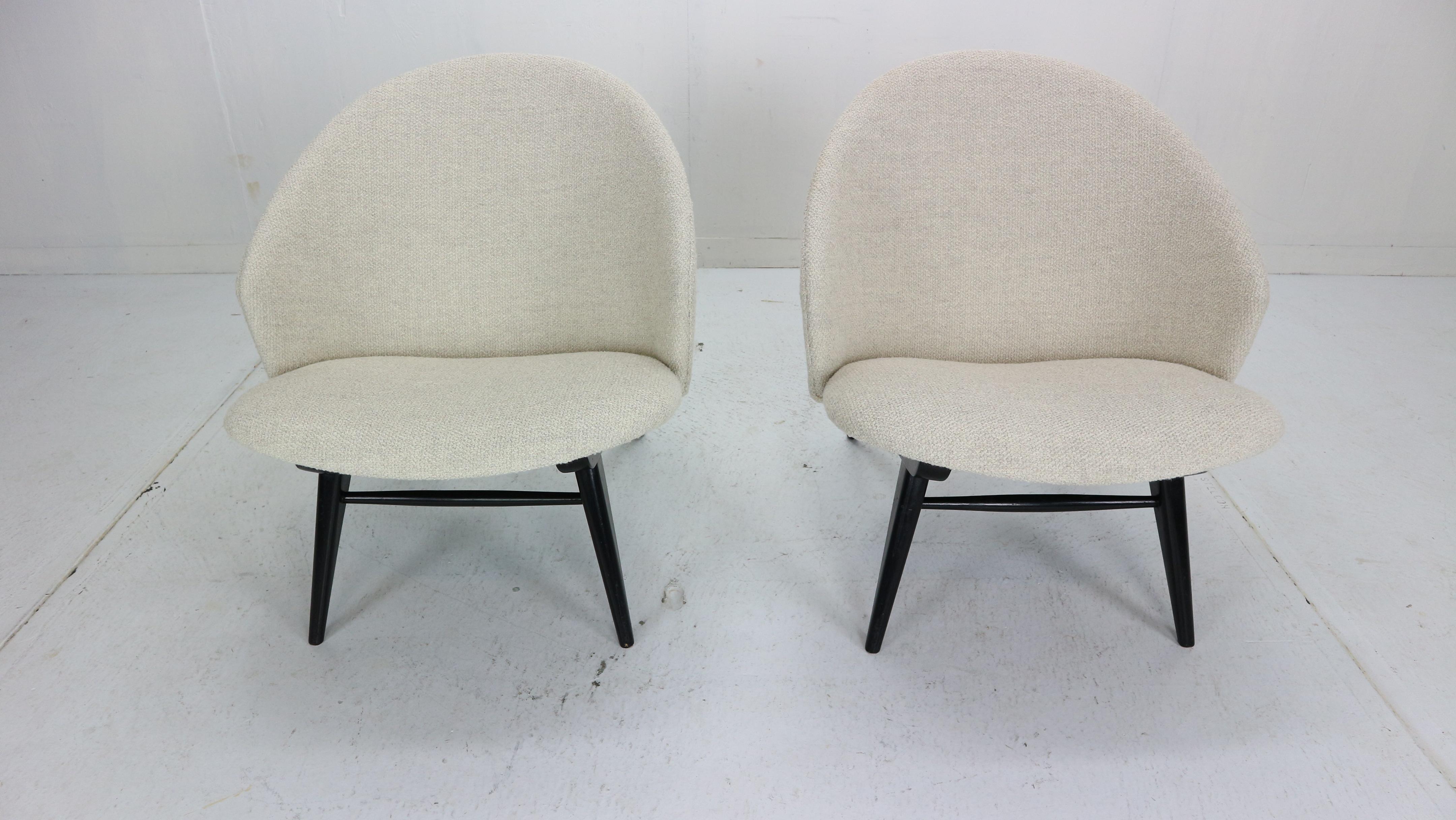 Painted Theo Ruth Set of Two Lounge Chairs for Artifort, 1950s