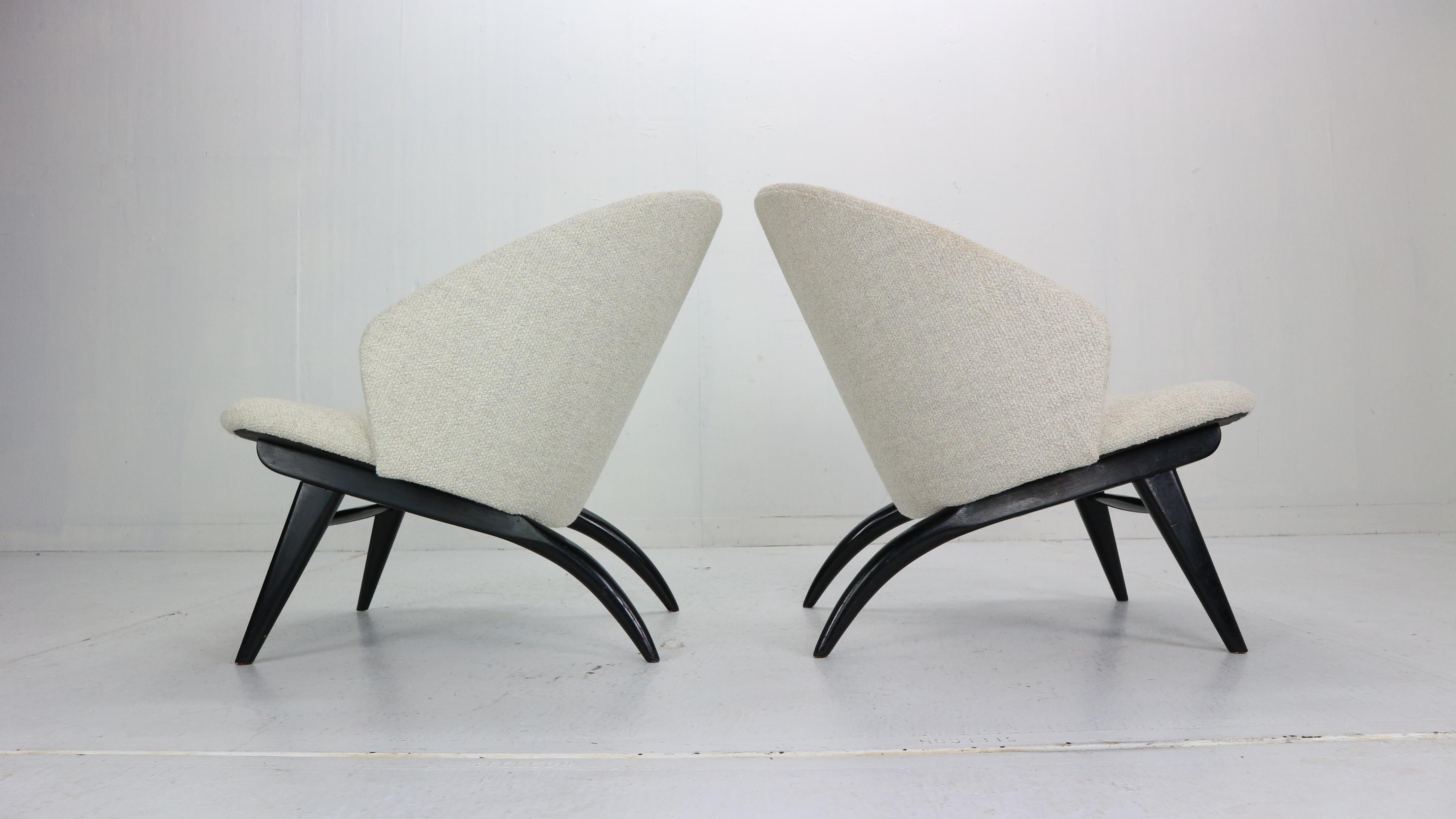 Mid-20th Century Theo Ruth Set of Two Lounge Chairs for Artifort, 1950s