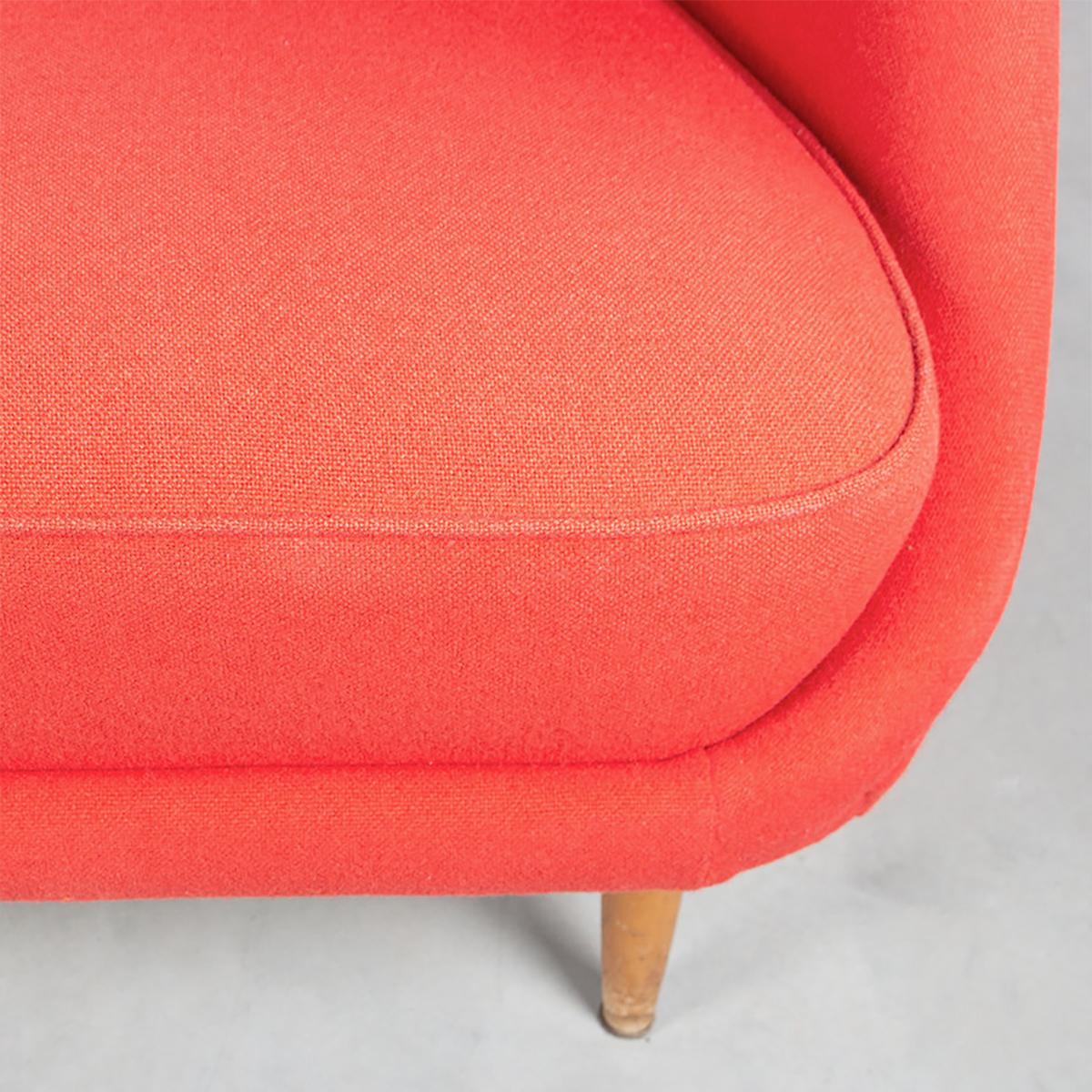Theo Ruth Sofa / Loveseat Model 115 in Red Wool for Artifort, Netherlands 1