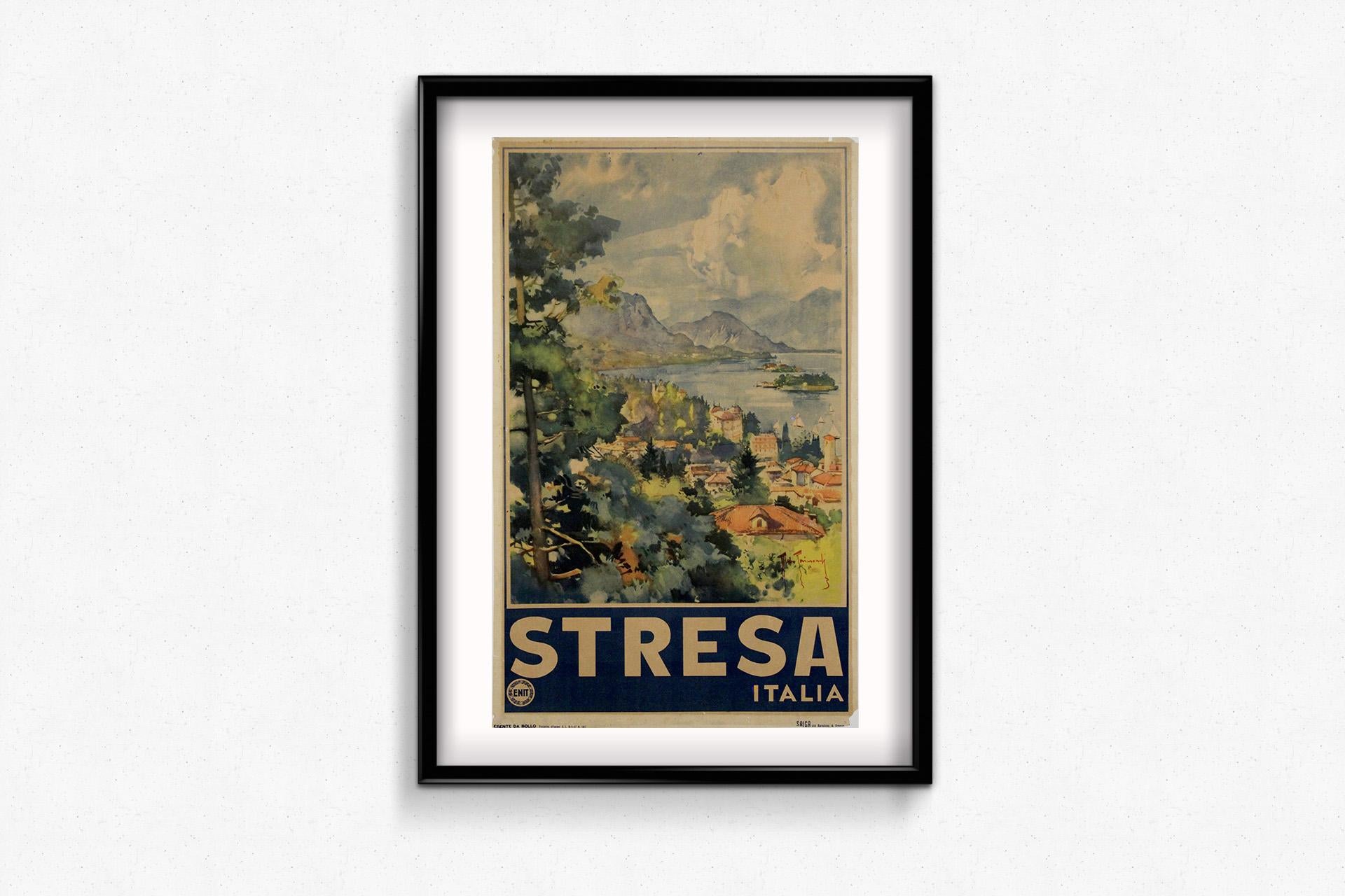 Manifesto di viaggio del 1947 per Stresa di Theo Taimonti - Lago Maggiore in vendita 1