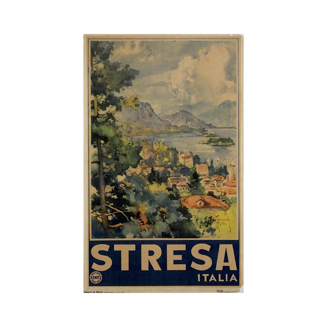 Manifesto di viaggio del 1947 per Stresa di Theo Taimonti - Lago Maggiore in vendita 3