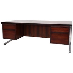 Theo Tempelman for "A.P Originals" Large Rosewood Desk with Chrome Frame