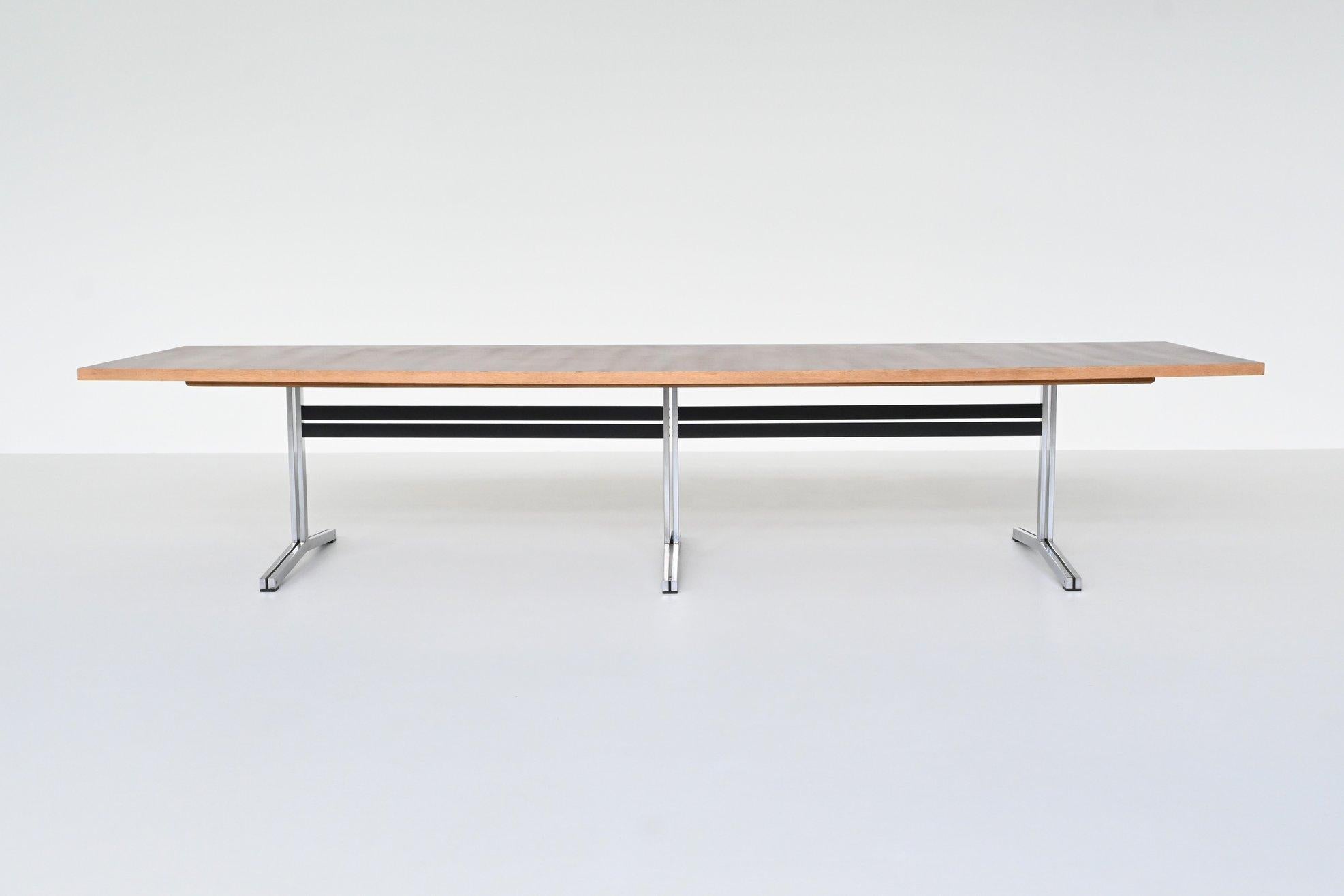 Theo Tempelman large dining table AP Originals The Netherlands 1960 In Good Condition In Etten-Leur, NL