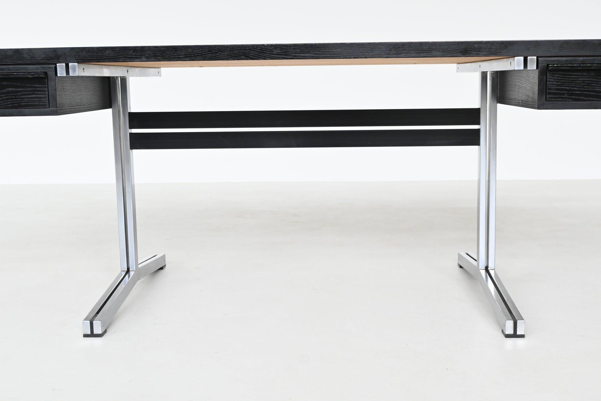Theo Tempelman large writing desk in black AP Originals The Netherlands 1960 For Sale 6