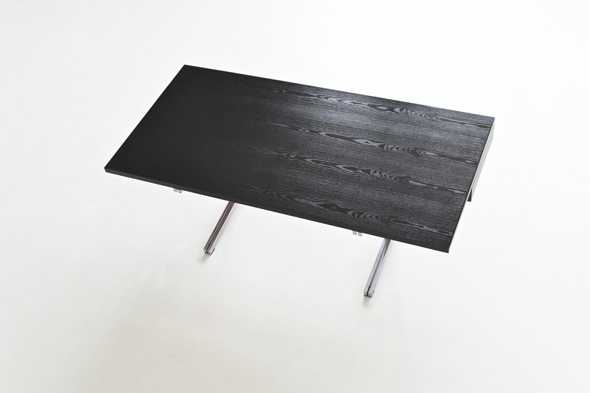 Theo Tempelman large writing desk in black AP Originals The Netherlands 1960 For Sale 10