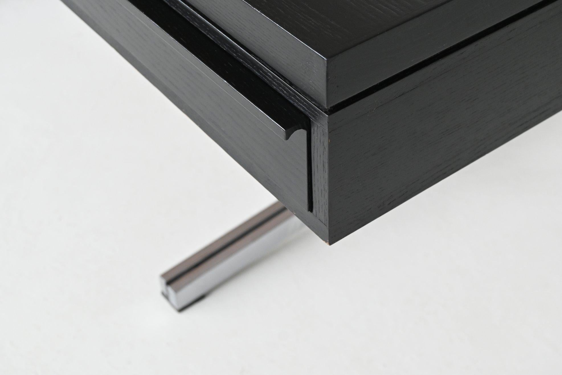 Theo Tempelman large writing desk in black AP Originals The Netherlands 1960 For Sale 1