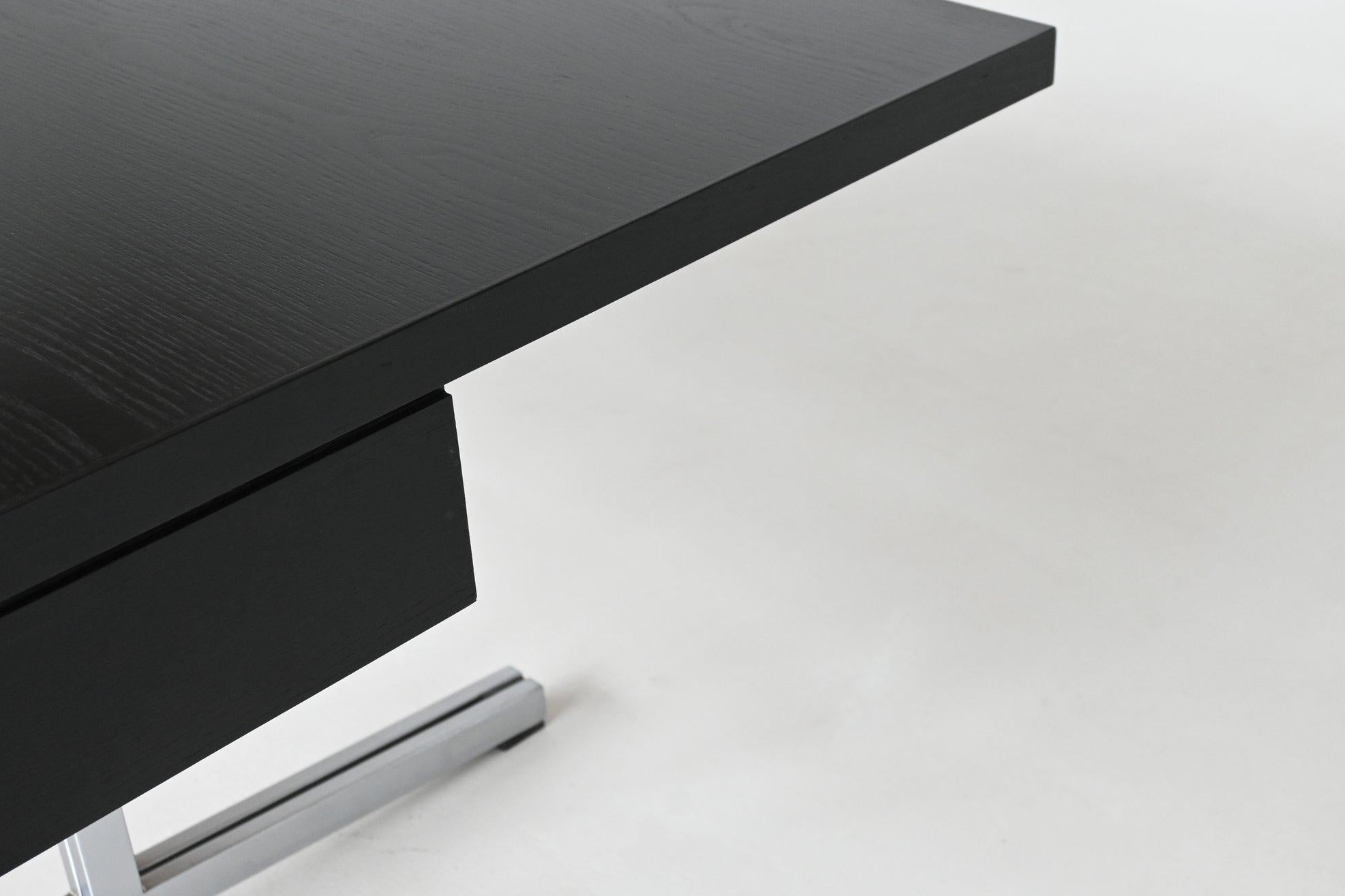 Theo Tempelman large writing desk in black AP Originals The Netherlands 1960 For Sale 2