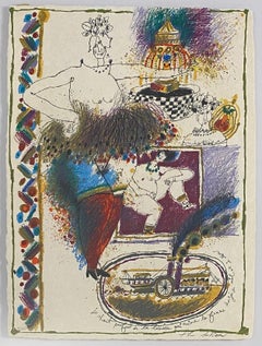 Theo Tobiasse Figurative Color Lithograph, Hand Signed and Dated