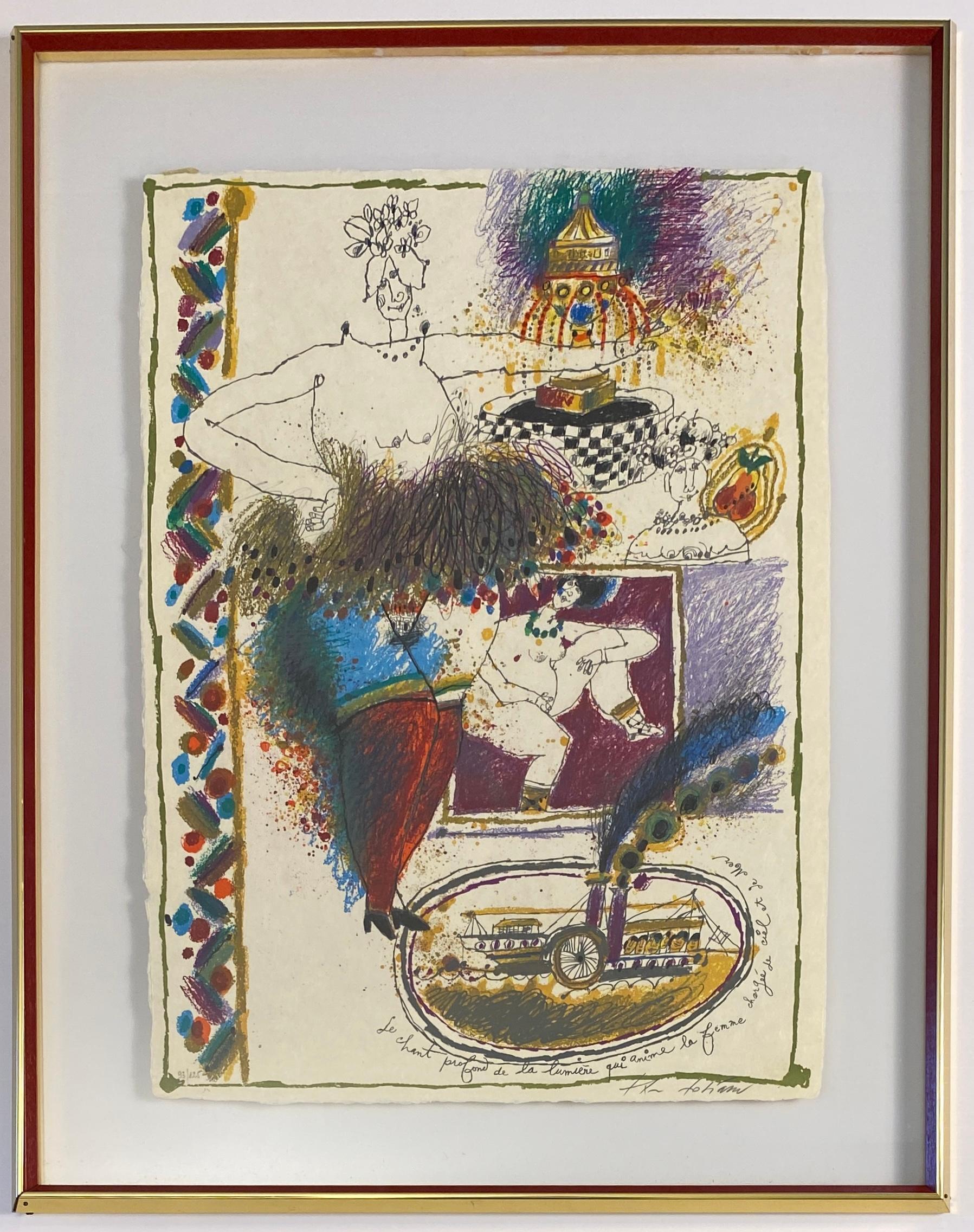 Theo Tobiasse Figurative Farblithographie, handsigniert und datiert im Zustand „Gut“ im Angebot in Miami, FL