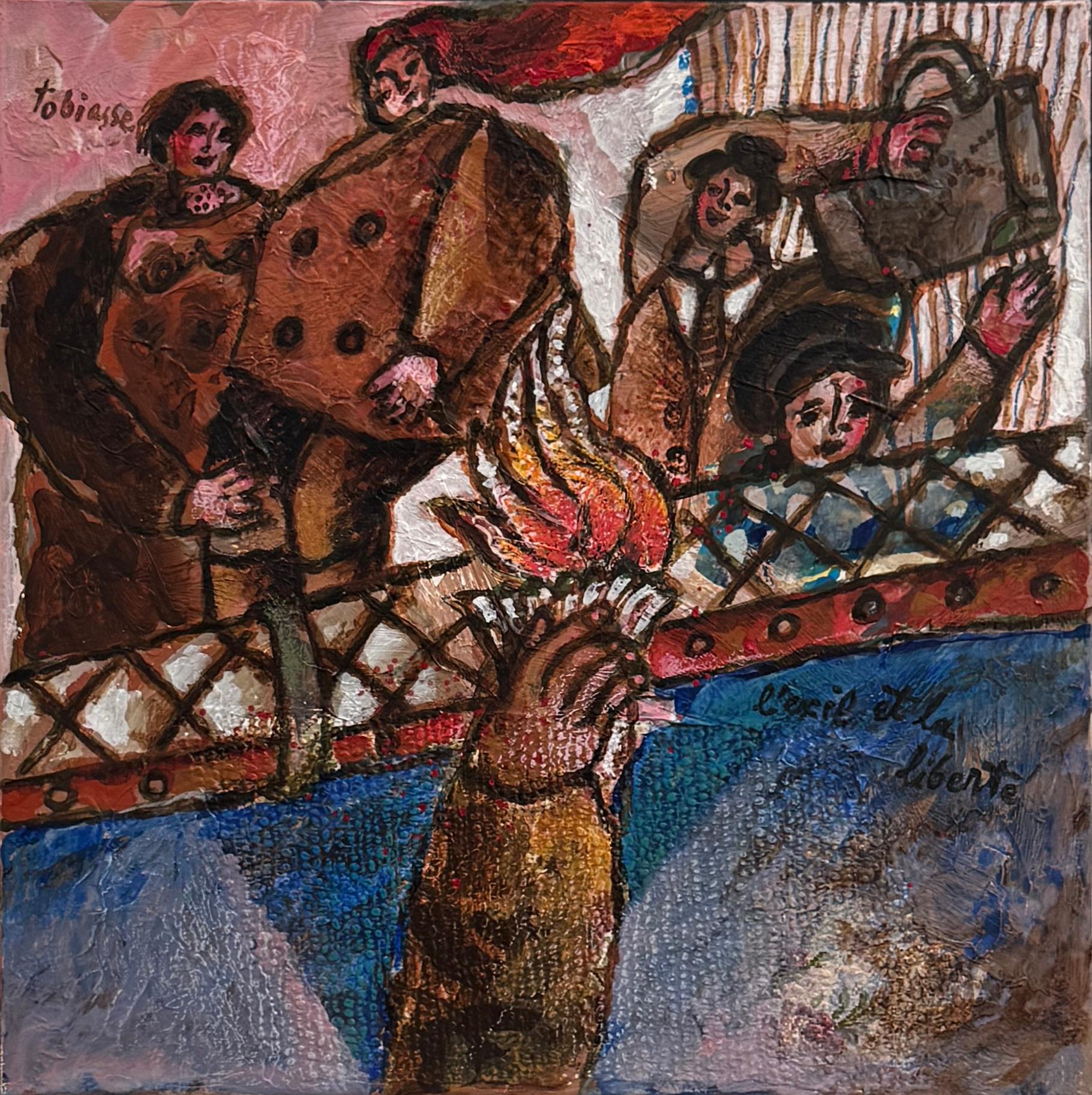L’exil et la liberte (Exile and Liberty) - Painting by Théo Tobiasse