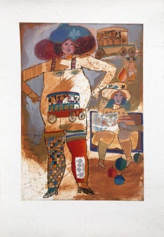 Couler Voyage Pour Attaper, aguafuerte de arte popular de Theo Tobiasse