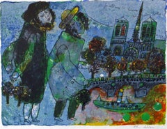 je vais vers les hommes des grandes villes. Parisian scene with Notre Dame