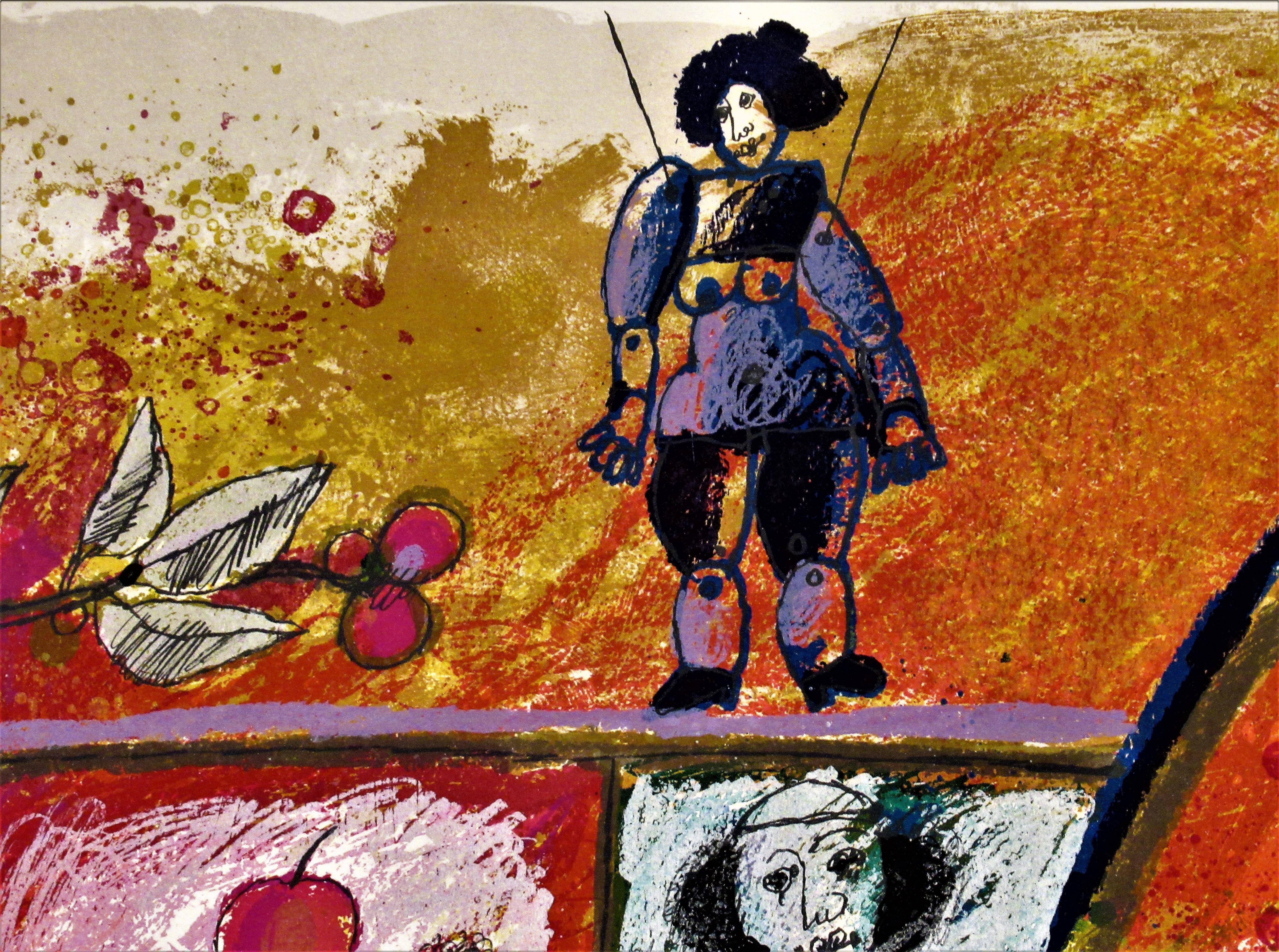 Artiste :   Theo Tobiasse (français/israélien, 1927-2012)
Titre :   Mere Biblique
Année :   1984
Moyen :	Lithographie en couleurs, avec collage
Edition :	Numérotation 172/175 au crayon
Papier :	Arches
Taille de l'image :   27.5 x 40 pouces
le format