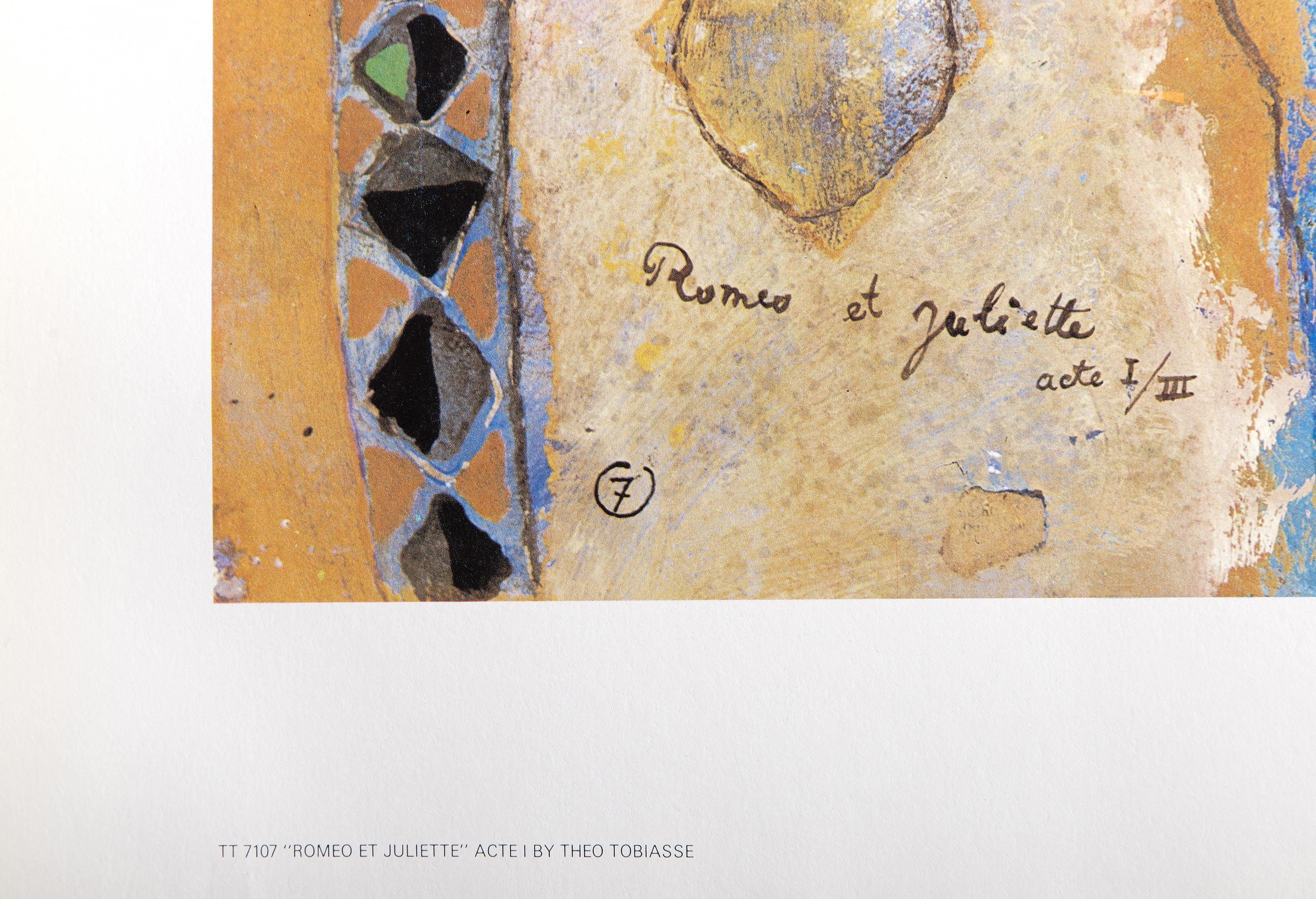 Romeo et Juliette Acte I, affiche surréaliste d'après Theo Tobiasse - Print de Théo Tobiasse